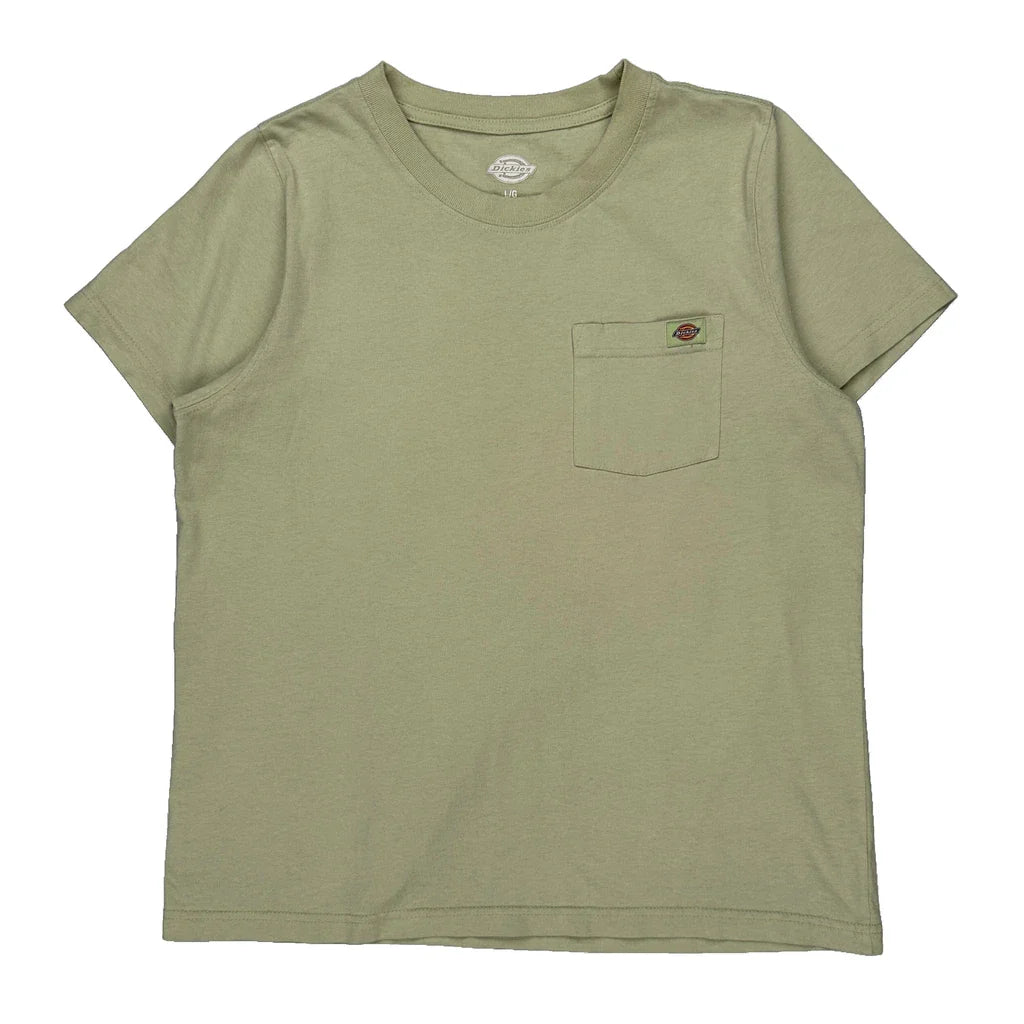 Dickies T-Shirt - Large Green Cotton Refurbished - Thrifted (note: this is a term often used to describe second- refurbished available on Cerqular