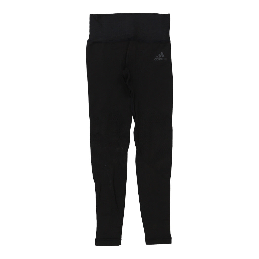 Adidas Leggings - XS Black Polyester Refurbished - Thrifted (note: this is a term often used to describe second- refurbished available on Cerqular