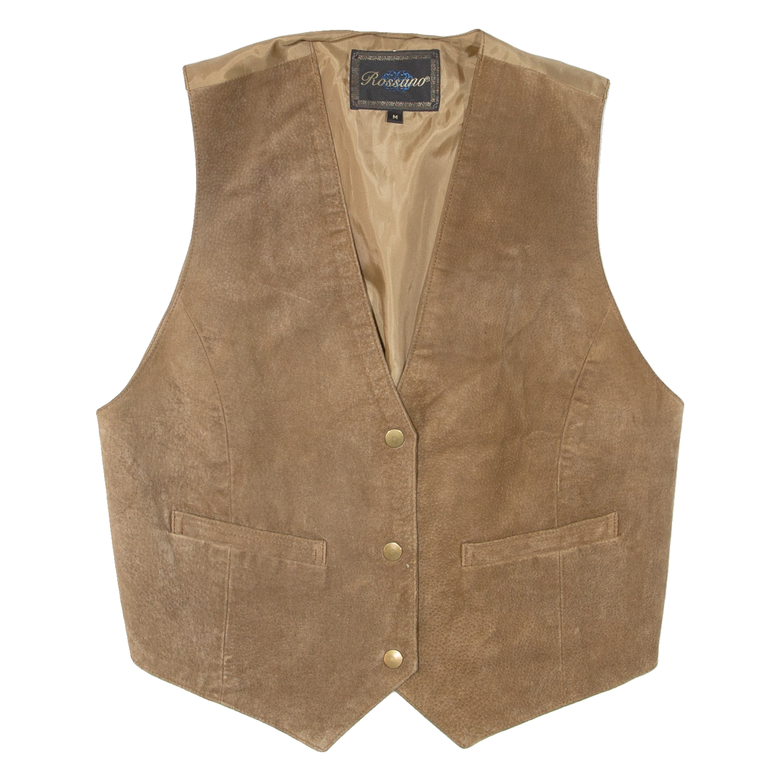 ROSSANO Womens Blazer Waistcoat Brown Leather Suede M Refurbished - N/A refurbished available on Cerqular