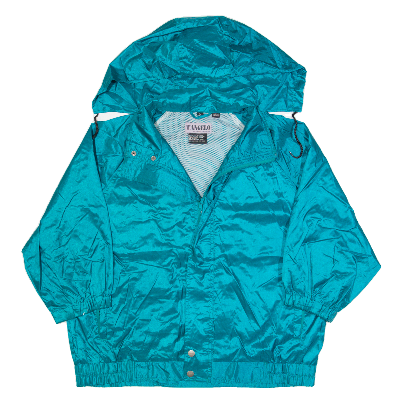 TANGELO Womens Rain Jacket Blue 90s Hooded L Refurbished - N/A refurbished available on Cerqular
