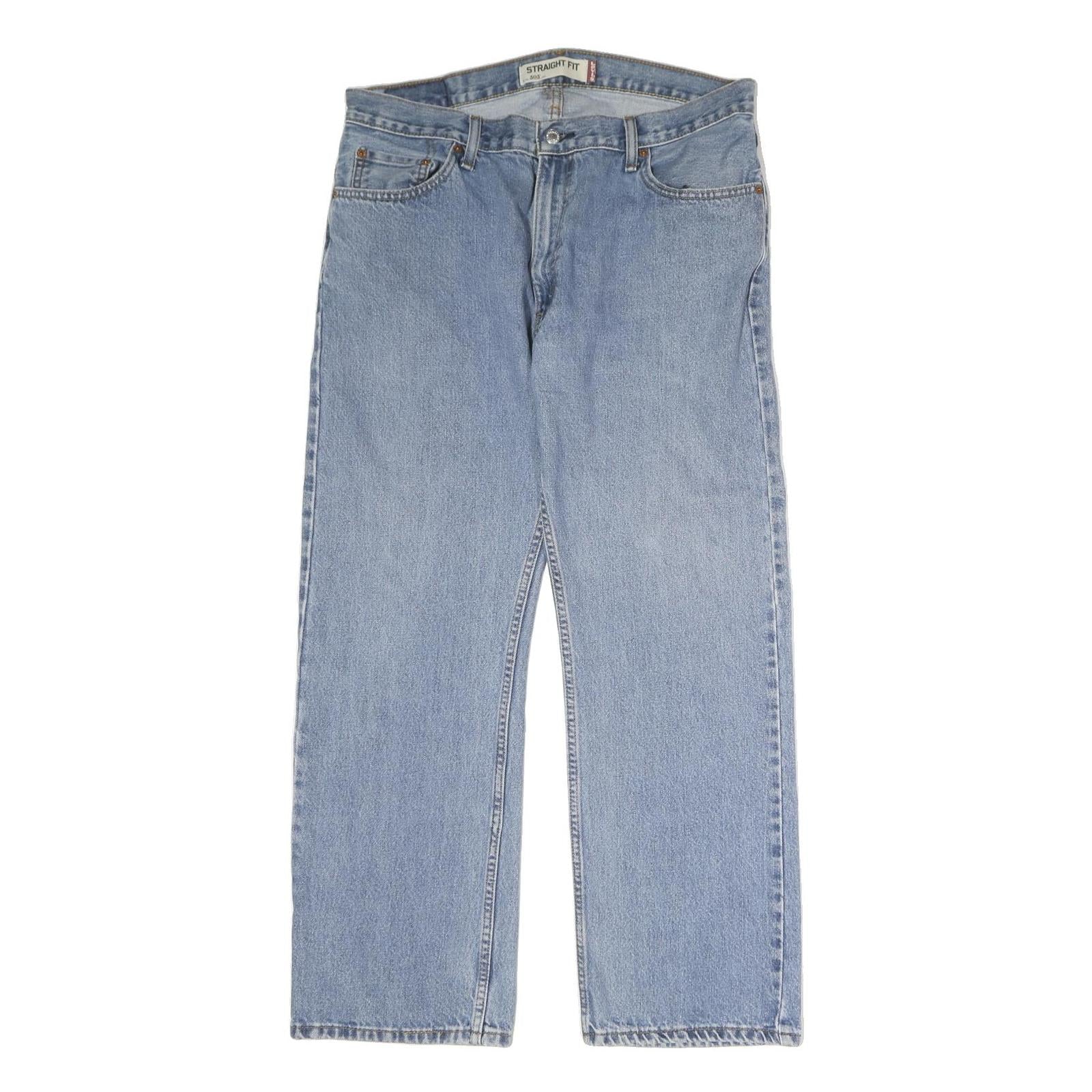 LEVI'S 505 Mens Jeans Blue Regular Straight Denim W36 L30 Classic Zip Fly Refurbished - N/A refurbished available on Cerqular