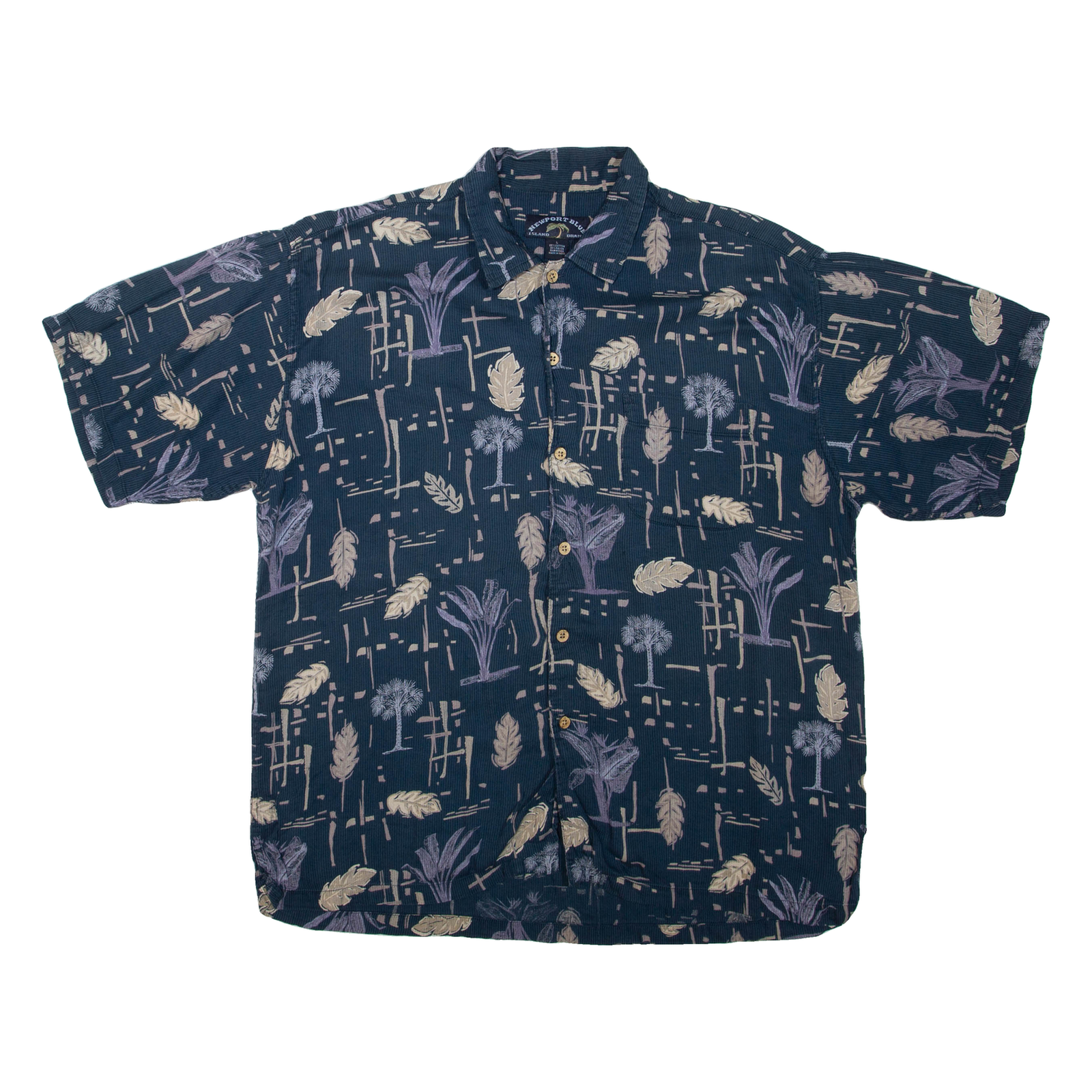 NEWPORT BLUE ISLAND Mens Shirt Blue Crazy Pattern L Refurbished - N/A refurbished available on Cerqular