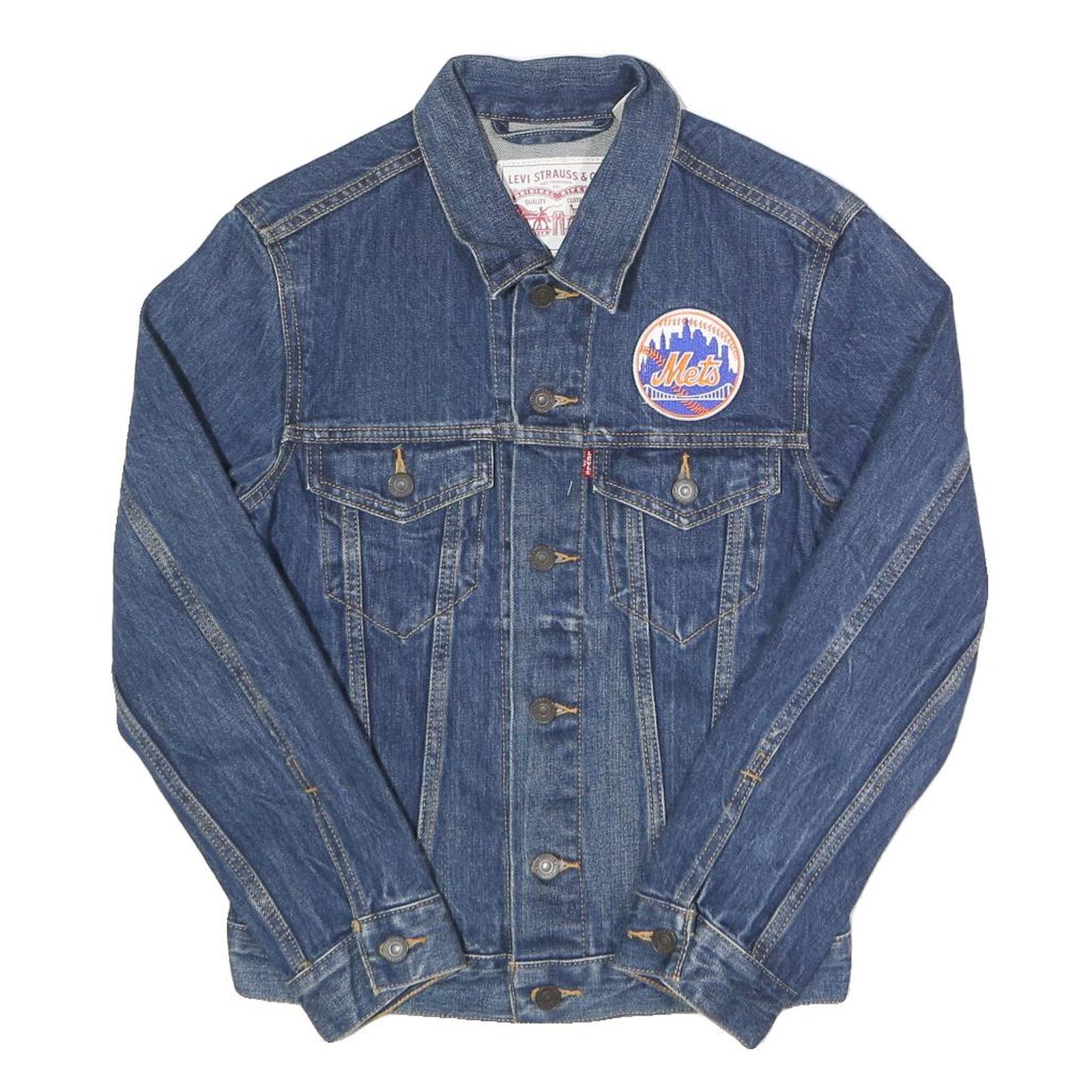 LEVI'S Mens Blue Denim Jacket XS Cotton Button Mets Logo Patch Classic Fit Refurbished - N/A refurbished available on Cerqular