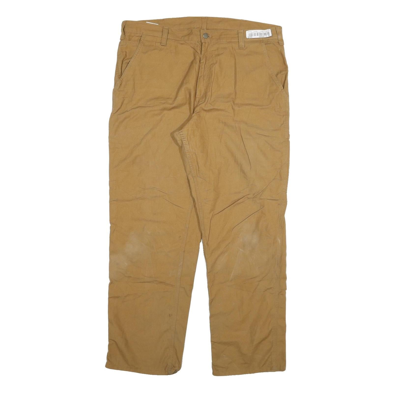 CARHARTT Mens Cotton Blend Beige Relaxed Straight Trousers W38 L32 Workwear Refurbished - N/A refurbished available on Cerqular
