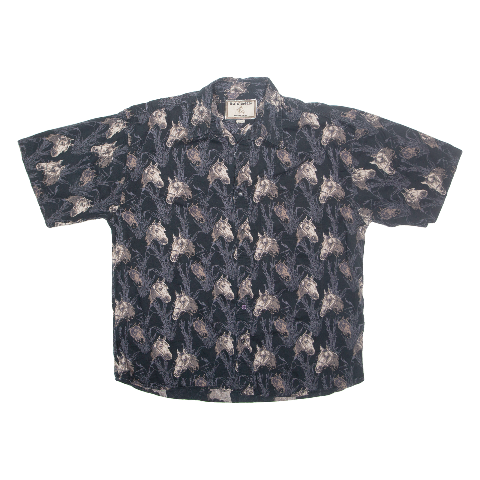 BRIT & BRIDLE Mens Shirt Black Crazy Pattern XL Refurbished - N/A refurbished available on Cerqular
