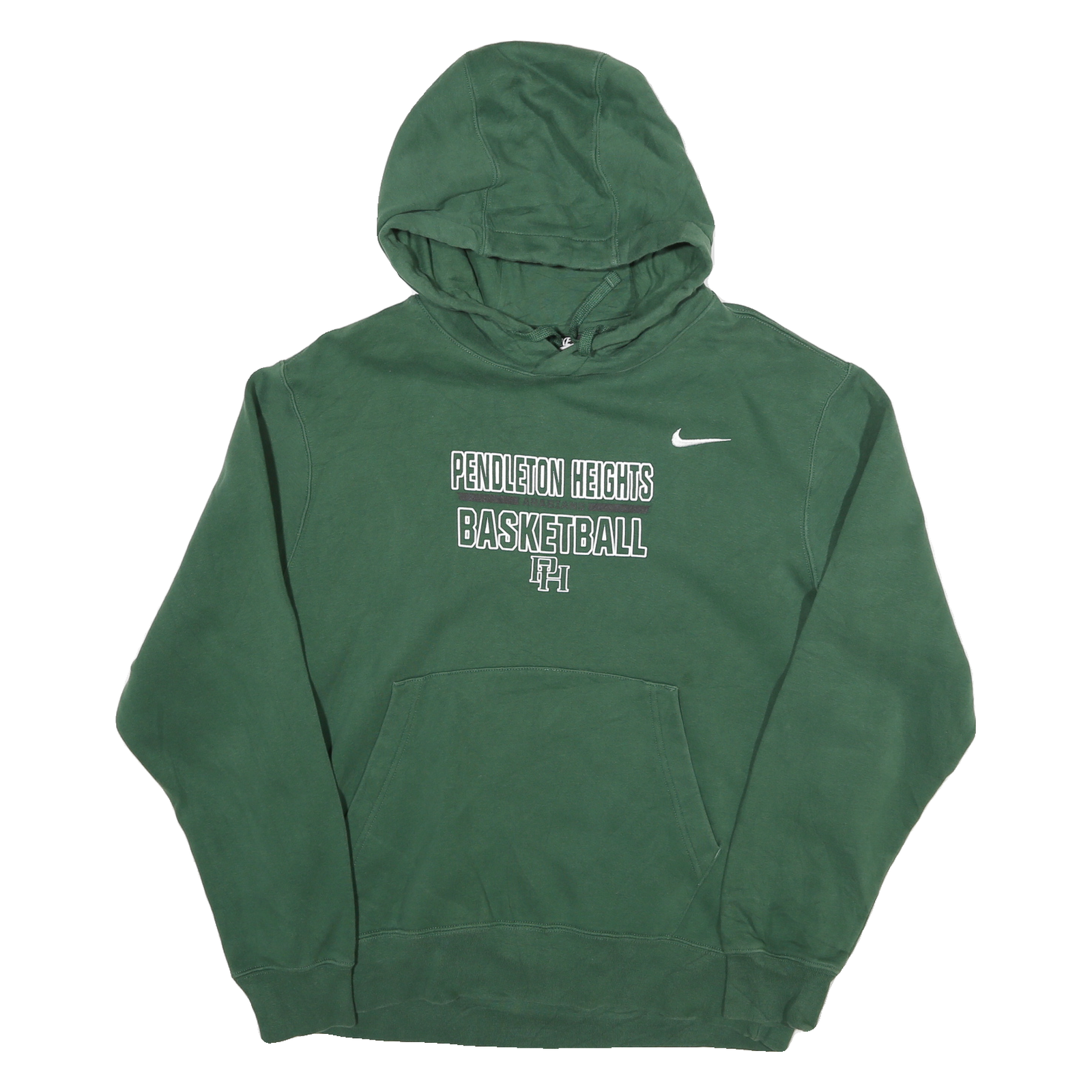 NIKE Mens Green Pendleton Heights Basketball Hoodie M Cotton Blend Pullover Refurbished - N/A refurbished available on Cerqular