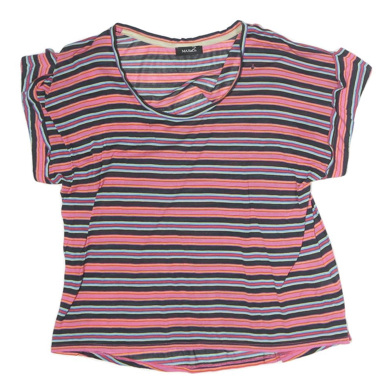 MAX & CO Womens Multicolour Striped Basic Short Sleeve Round Neck Top L Casual Refurbished - N/A refurbished available on Cerqular
