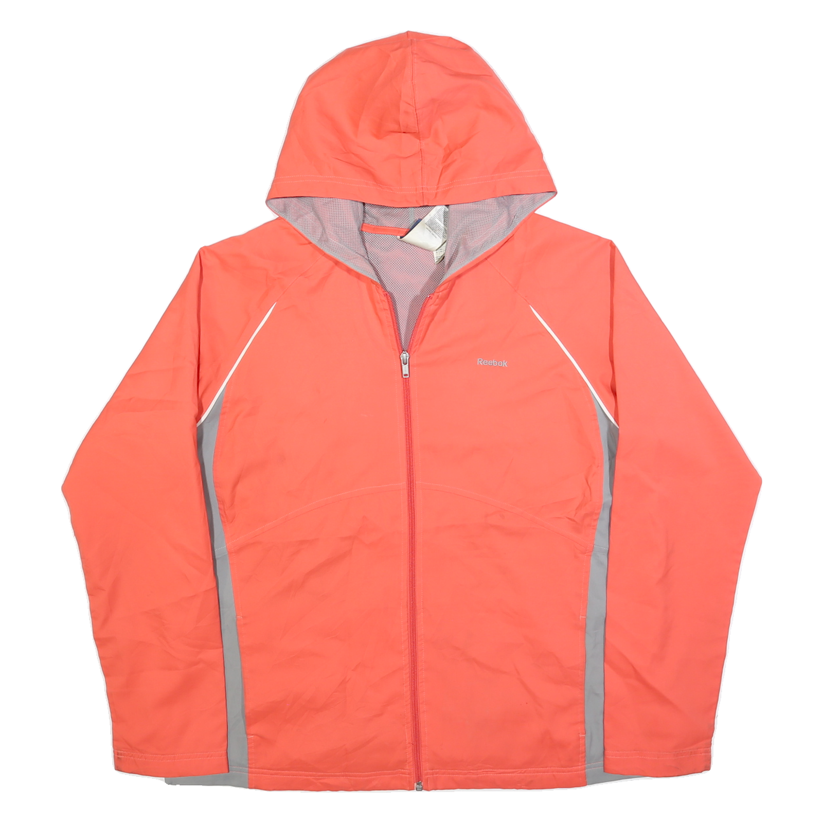 REEBOK Womens Orange & Grey Lightweight Zip Jacket XL Polyester Blend Sportswear Refurbished - N/A refurbished available on Cerqular