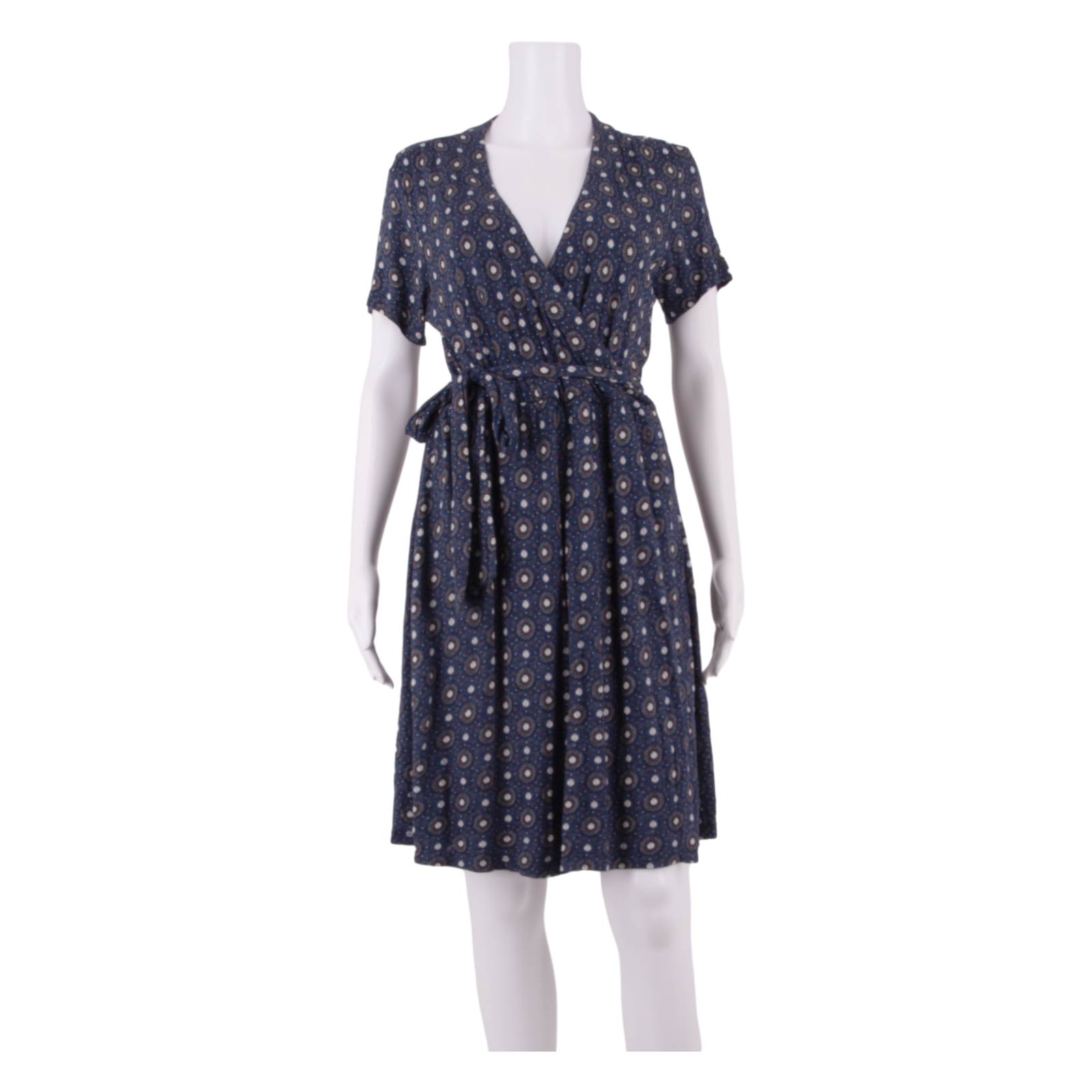 FAT FACE Womens Fit & Flare Dress Blue Viscose Floral Knee Length UK 12 Refurbished - N/A refurbished available on Cerqular