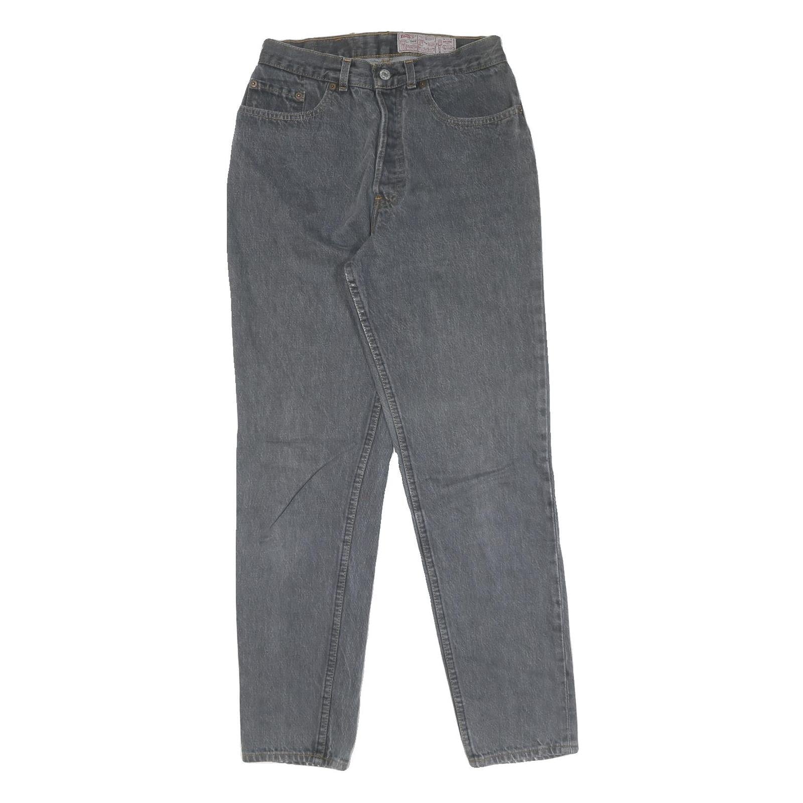 LEVI'S Womens Jeans Grey Regular Straight Denim W26 L30 Classic Cotton Button Refurbished - N/A refurbished available on Cerqular