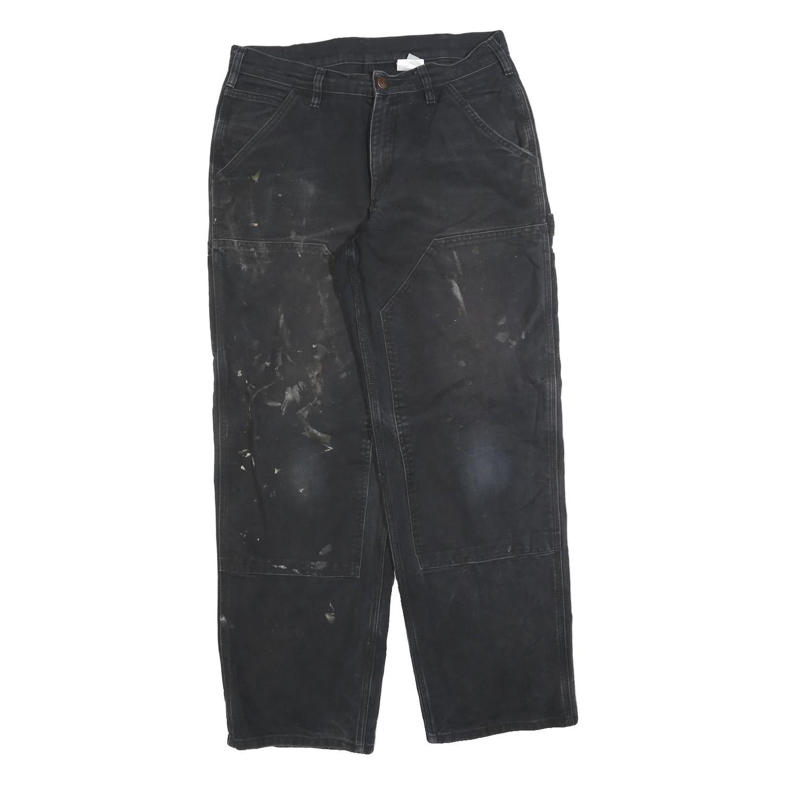 DICKIES Mens Cotton Blend Black Relaxed Workwear Trousers W32 L32 Durable Zip Refurbished - N/A refurbished available on Cerqular