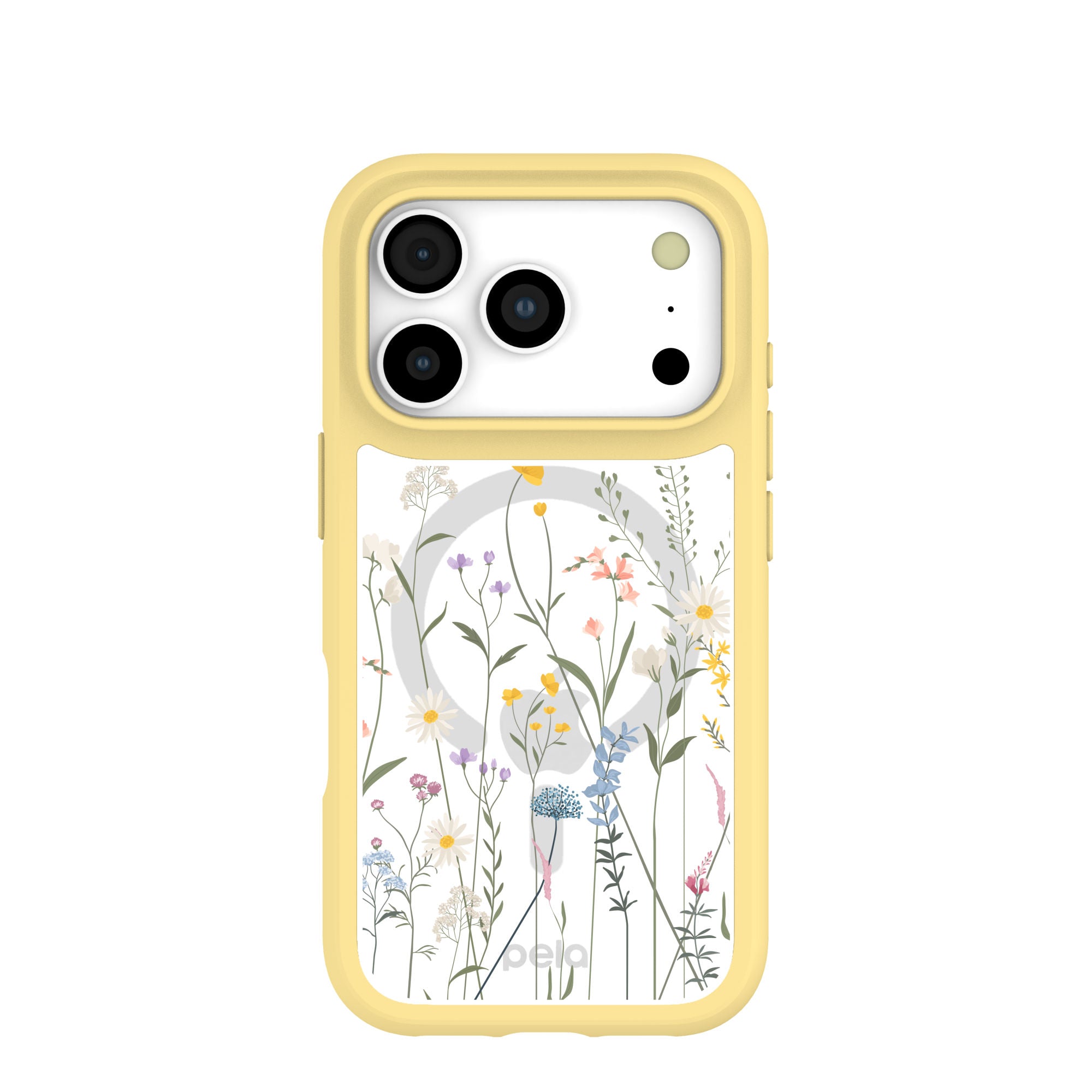 Clear Wanderflora iPhone 17 Pro Case With Sunbeam Ridge (MagSafe included) Refurbished - Pela Case refurbished available on Cerqular