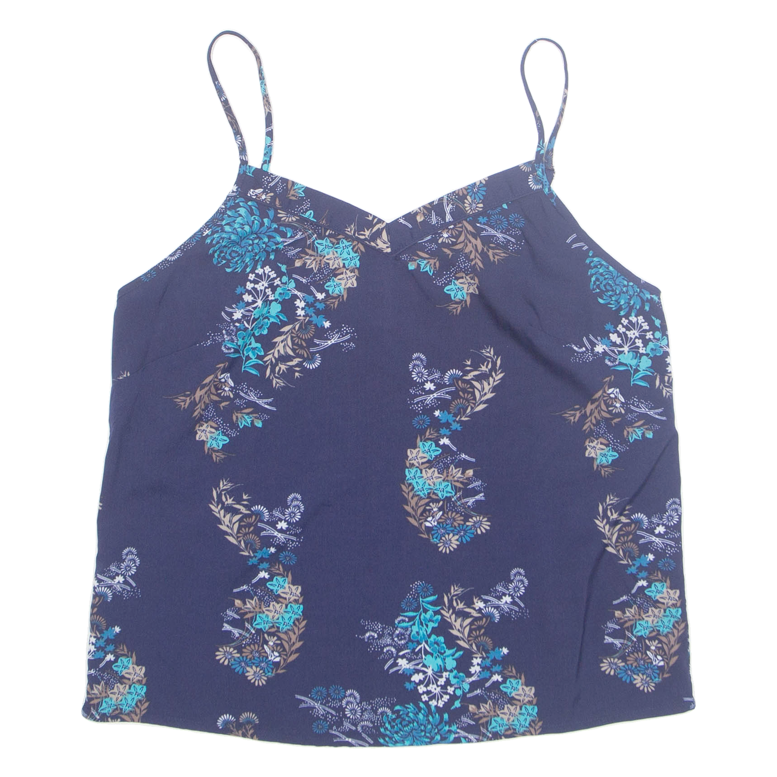 NEW LOOK Womens Camisole Vest Blue V-Neck Floral UK 10 Refurbished - N/A refurbished available on Cerqular