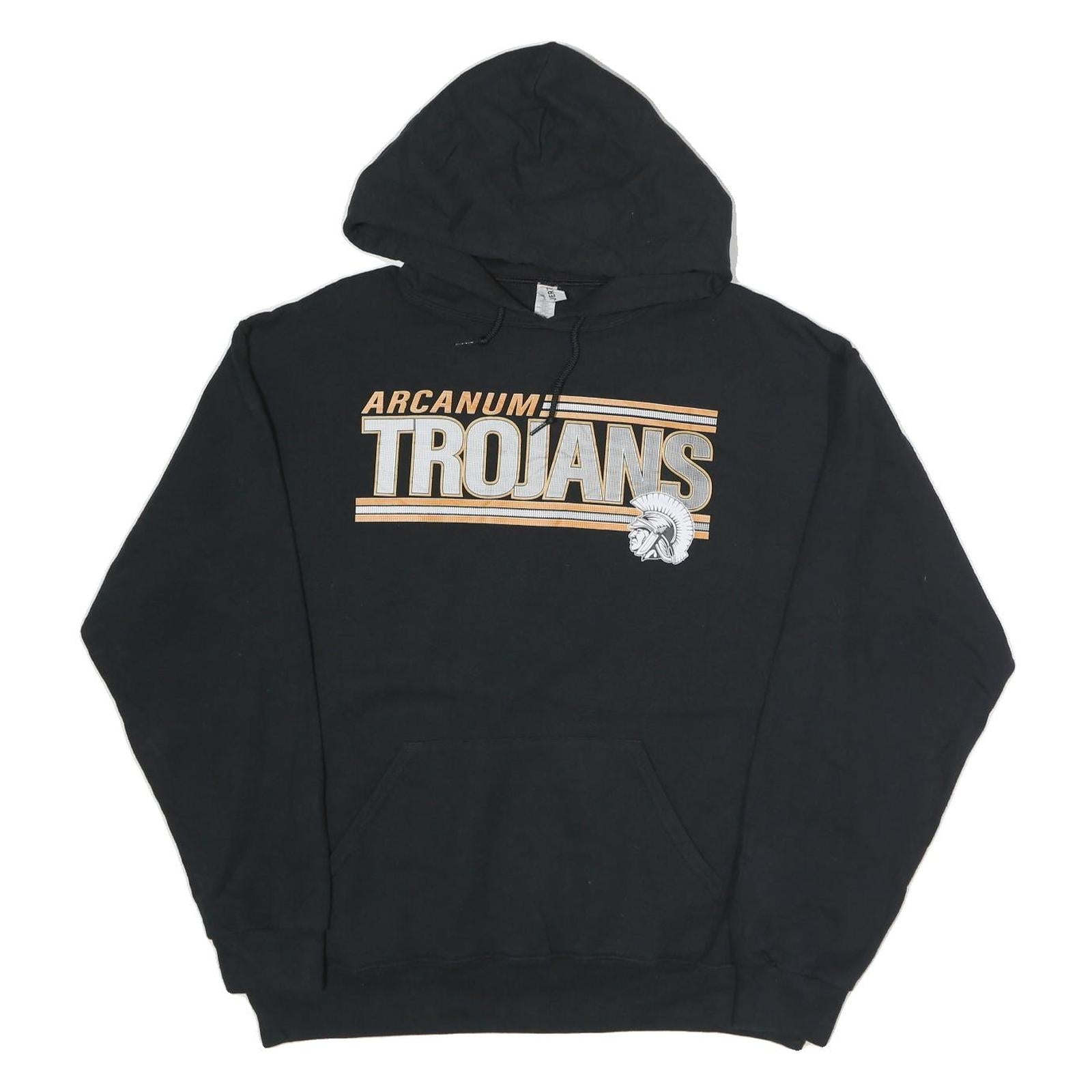 JERZEES Mens Black Arcanum Trojans Pullover Hoodie L Cotton Blend Casual Refurbished - N/A refurbished available on Cerqular