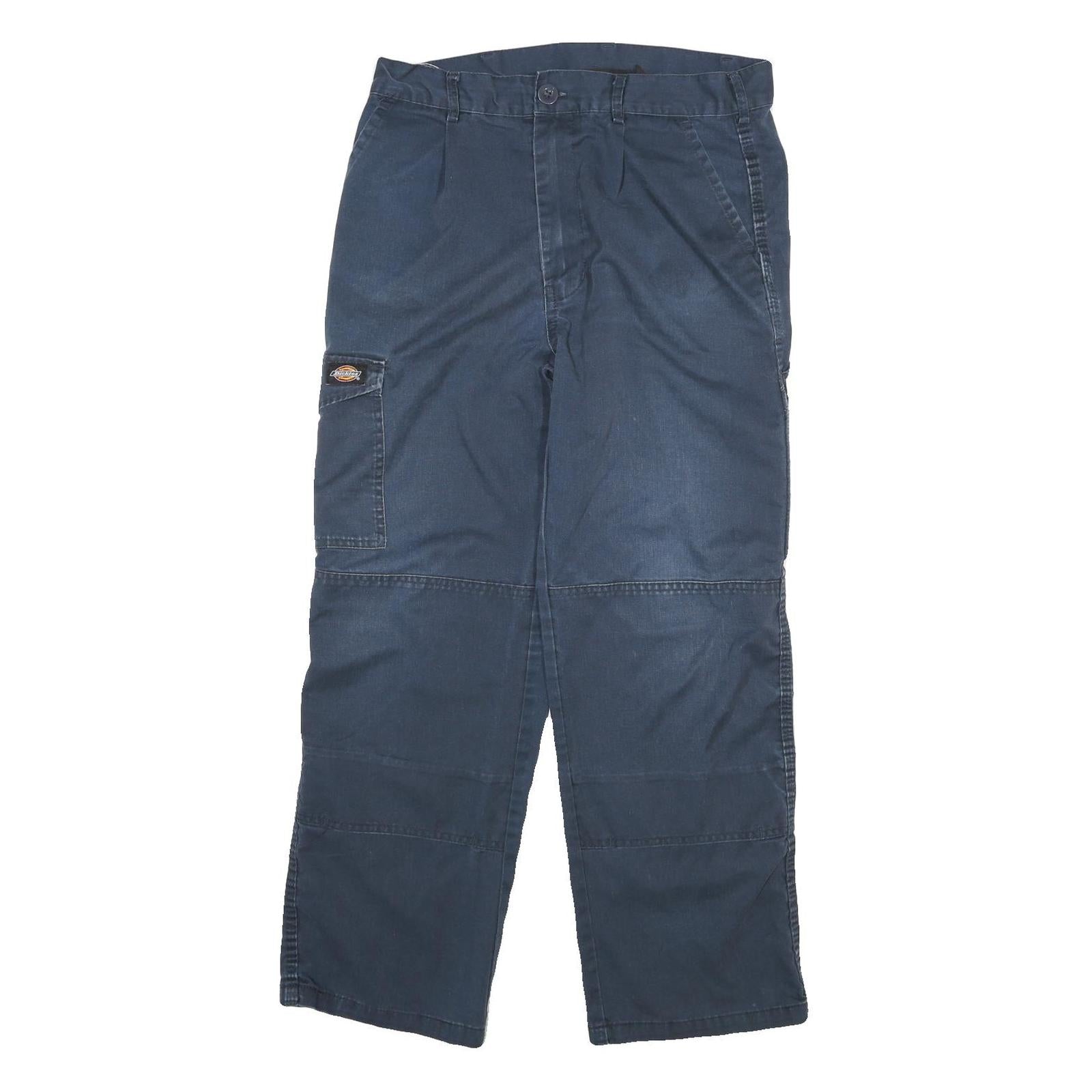 DICKIES Womens Navy Blue Relaxed Cargo Trousers W31 L27 Cotton Blend Zip Refurbished - N/A refurbished available on Cerqular