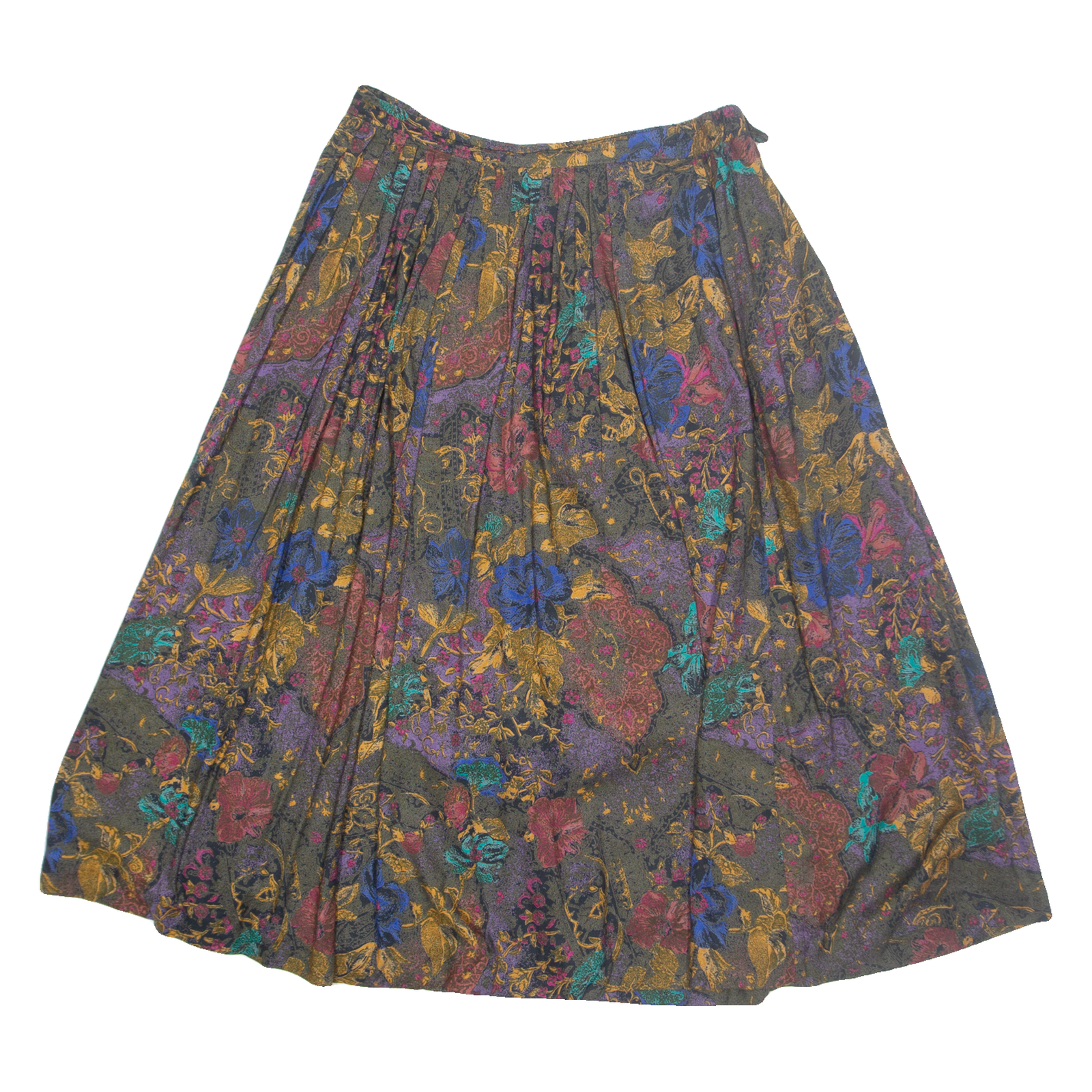 Womens A-Line Skirt Grey Midi 90s Floral M Refurbished - N/A refurbished available on Cerqular