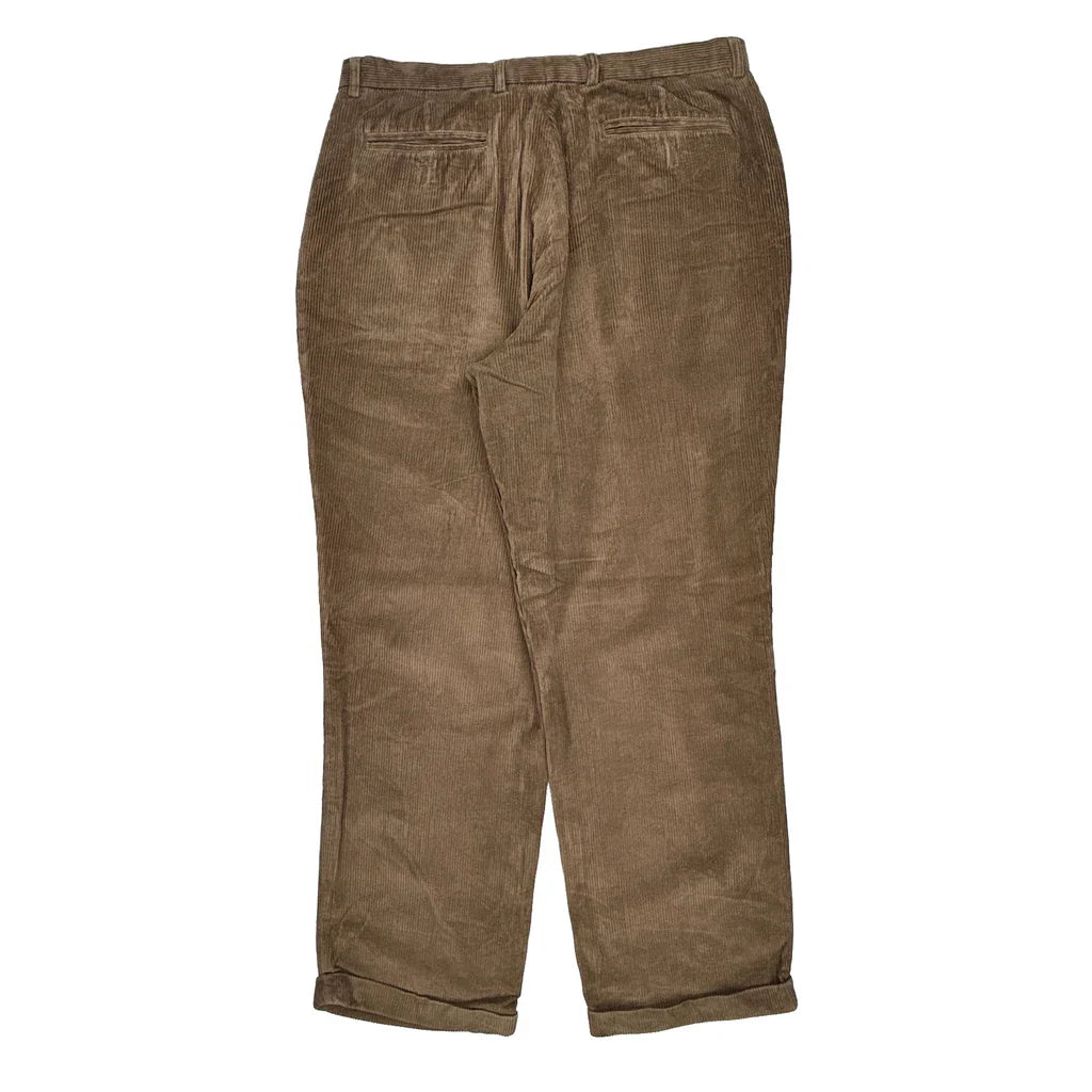 Nautica Cord Trousers - 36″ Waist Brown Corduroy Refurbished - Thrifted (note: this is a term often used to describe second- refurbished available on Cerqular