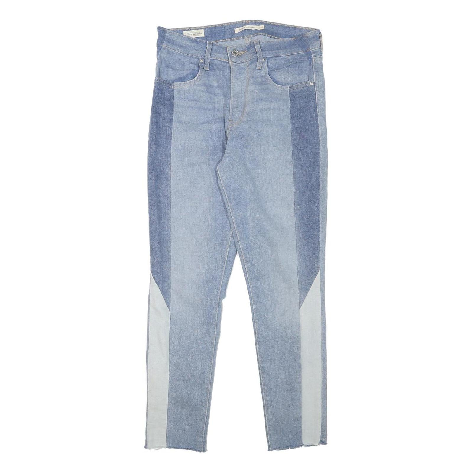 LEVI'S Womens Jeans Blue Slim Skinny Denim Light W24 L26 Patchwork Zip Refurbished - N/A refurbished available on Cerqular
