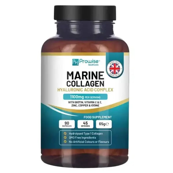 Buy Marine Collagen with Hyaluronic Acid 1100mg - 90 Capsules Boosted with Hyaluronic Acid, Vitamins C, E, B2, Biotin, Copper, Zinc and Iodine | for Women and Men Refurbished - $74.23 Marine Collagen with Hyaluronic Acid 1100mg - 90 Capsules Boosted with Hyaluronic Acid, Vitamins C, E, B2, Biotin, Copper, Zinc and Iodine | for Women and Men Refurbished - Prowise Healthcare refurbished available on Cerqular