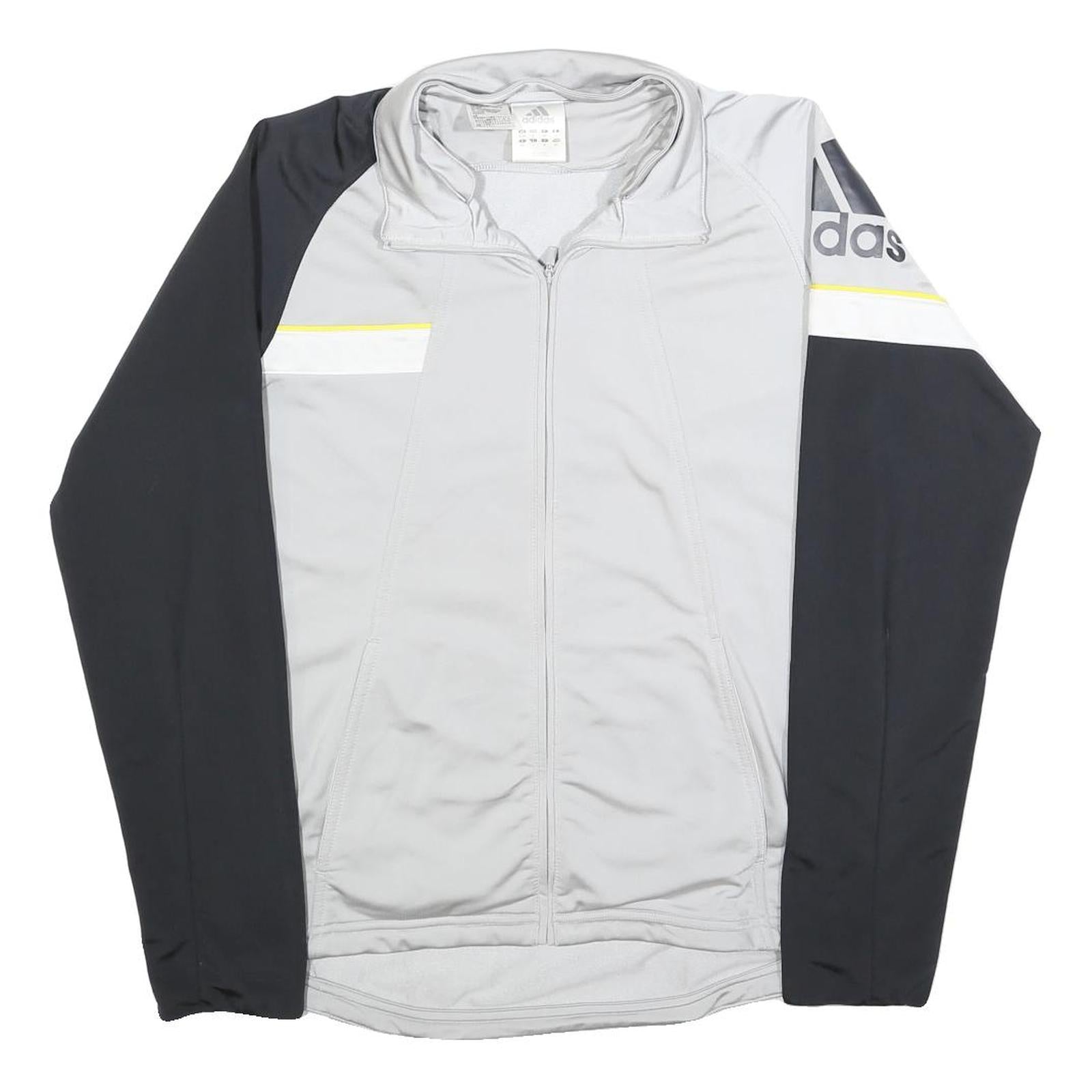 ADIDAS Mens Grey & Black Sports Track Jacket S Polyester Zip Plain Refurbished - N/A refurbished available on Cerqular