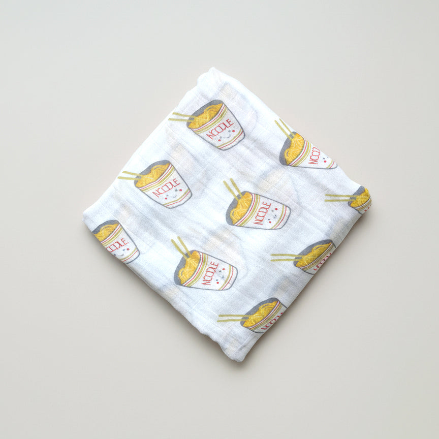 Organic Bamboo Blend Swaddle - Cup Noodles | Design: Bunny Candy Refurbished - The Wee Bean refurbished available on Cerqular