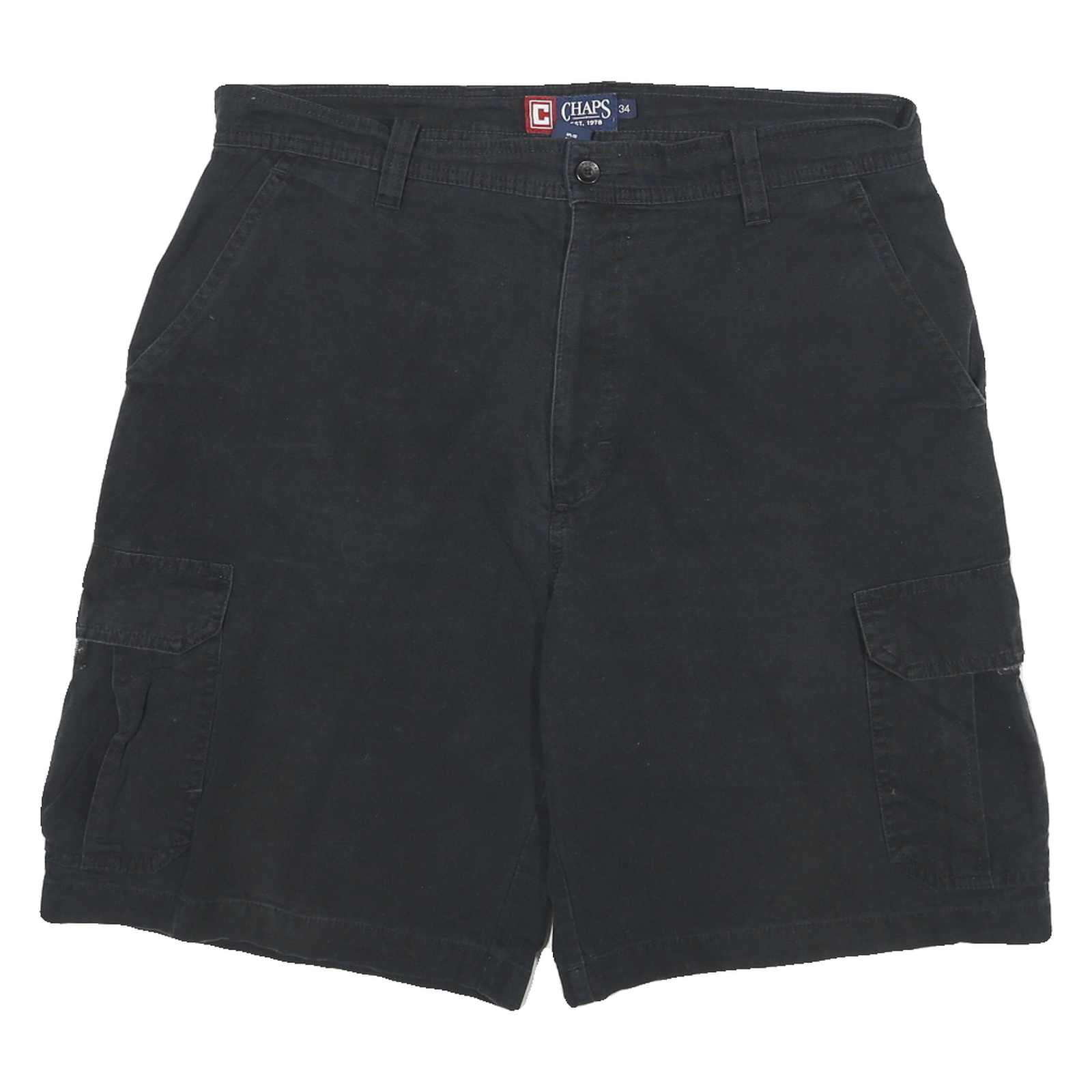 CHAPS Mens Black Casual Cargo Cotton Blend Shorts XL W34 Comfortable Fit Refurbished - N/A refurbished available on Cerqular
