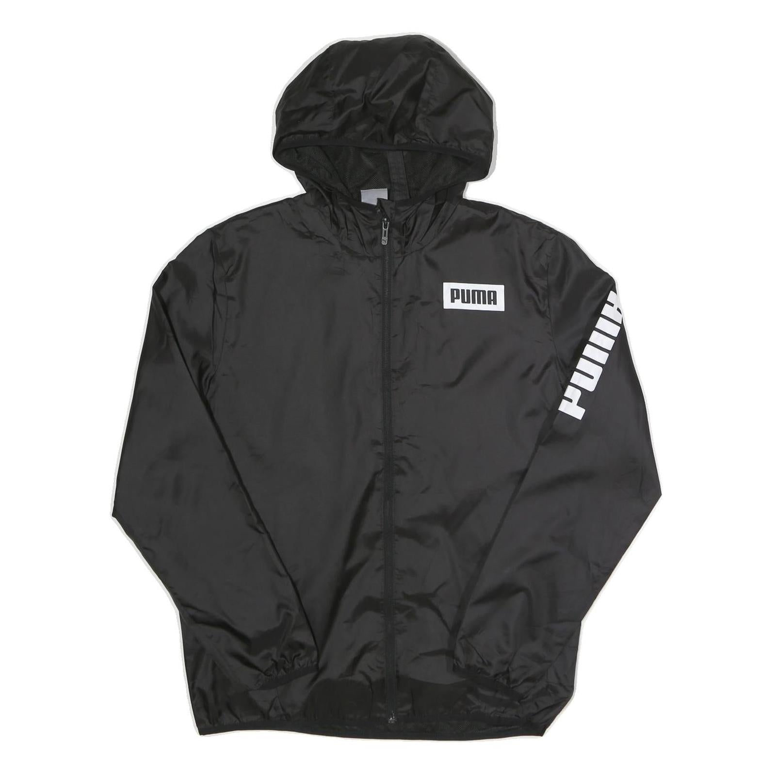 PUMA Mens Black Hoodie Zip Jacket S Polyester Plain Sports Casual Lightweight Refurbished - N/A refurbished available on Cerqular