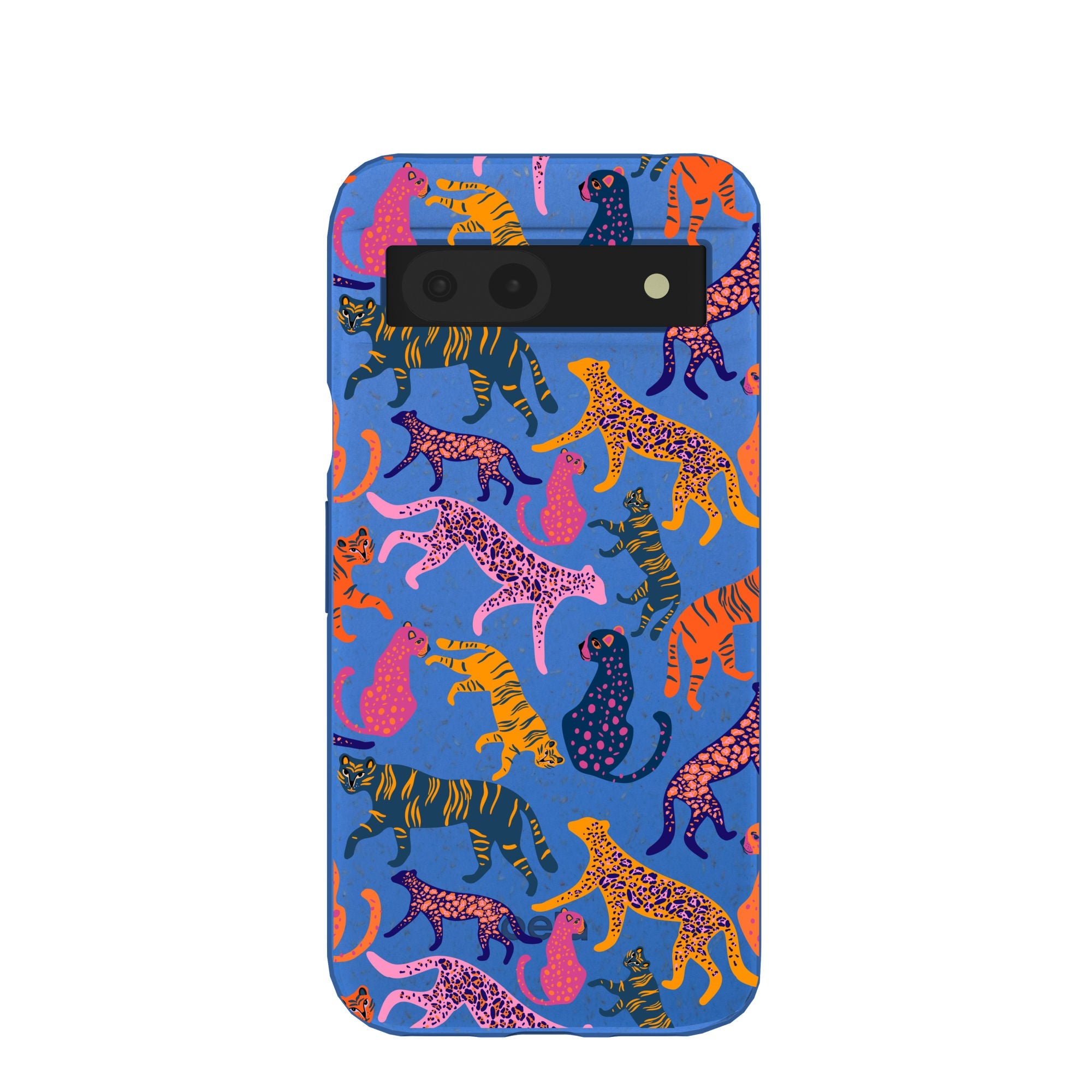 Electric Blue Jungle Cat Google Pixel 8a Case Refurbished - Pela Case refurbished available on Cerqular