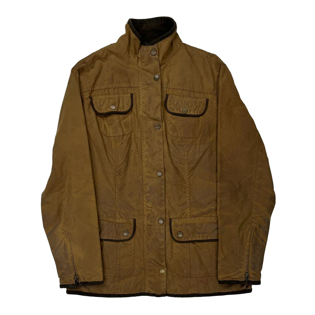 Utility Barbour Wax Jacket - Medium Brown Cotton Refurbished - Thrifted (note: this is a term often used to describe second- refurbished available on Cerqular
