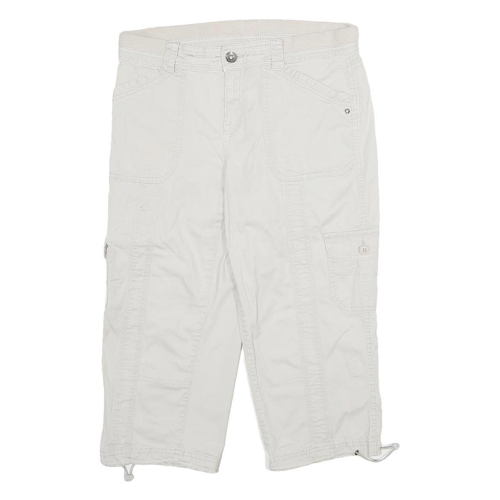 STYLE & CO Womens White Casual Cotton Blend Cargo Shorts UK 12 W30 Button Refurbished - N/A refurbished available on Cerqular
