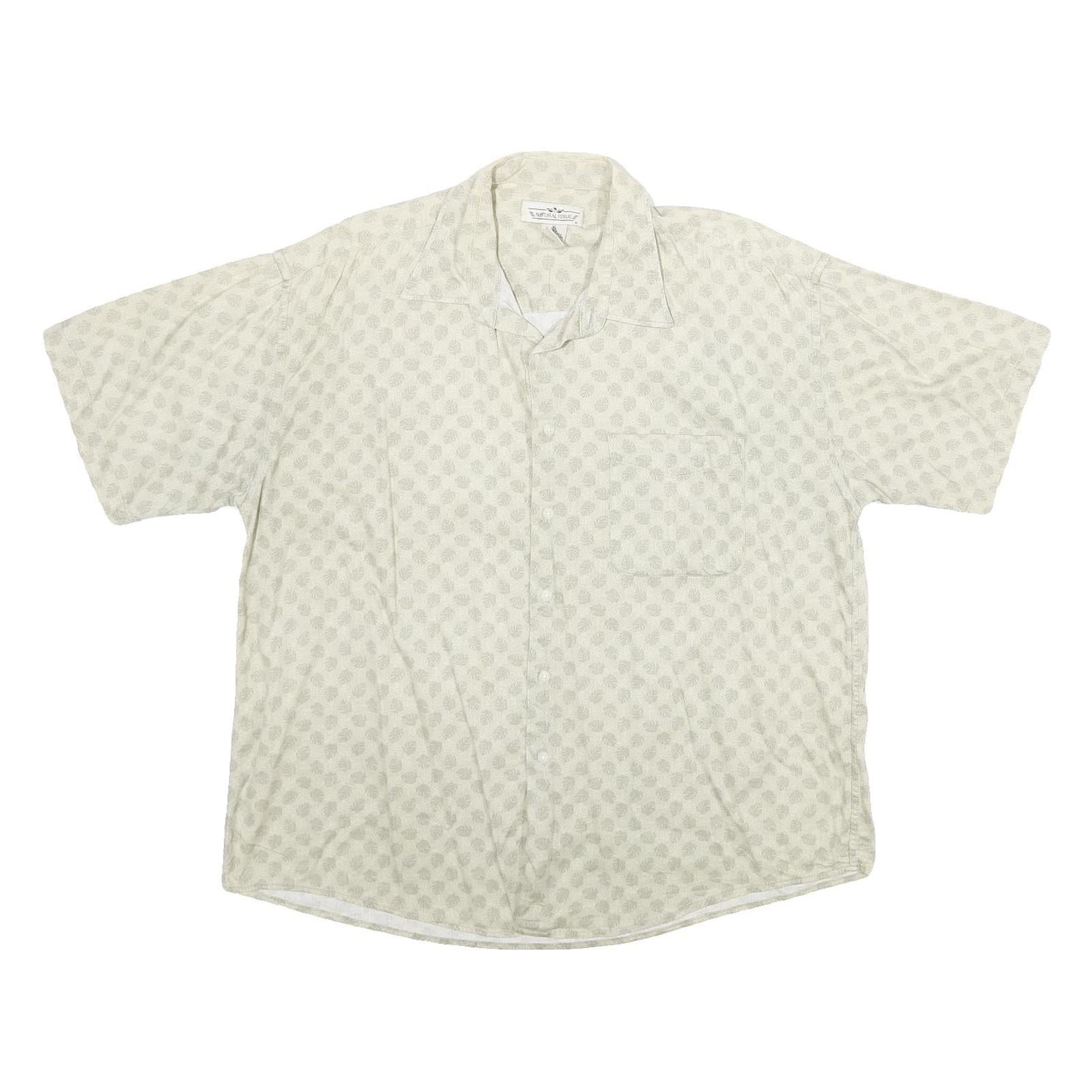 Buy NATURAL ISSUE Mens Cream Patterned Shirt XL Cotton Short Sleeve Casual Refurbished - $16.89 NATURAL ISSUE Mens Cream Patterned Shirt XL Cotton Short Sleeve Casual Refurbished - N/A refurbished available on Cerqular