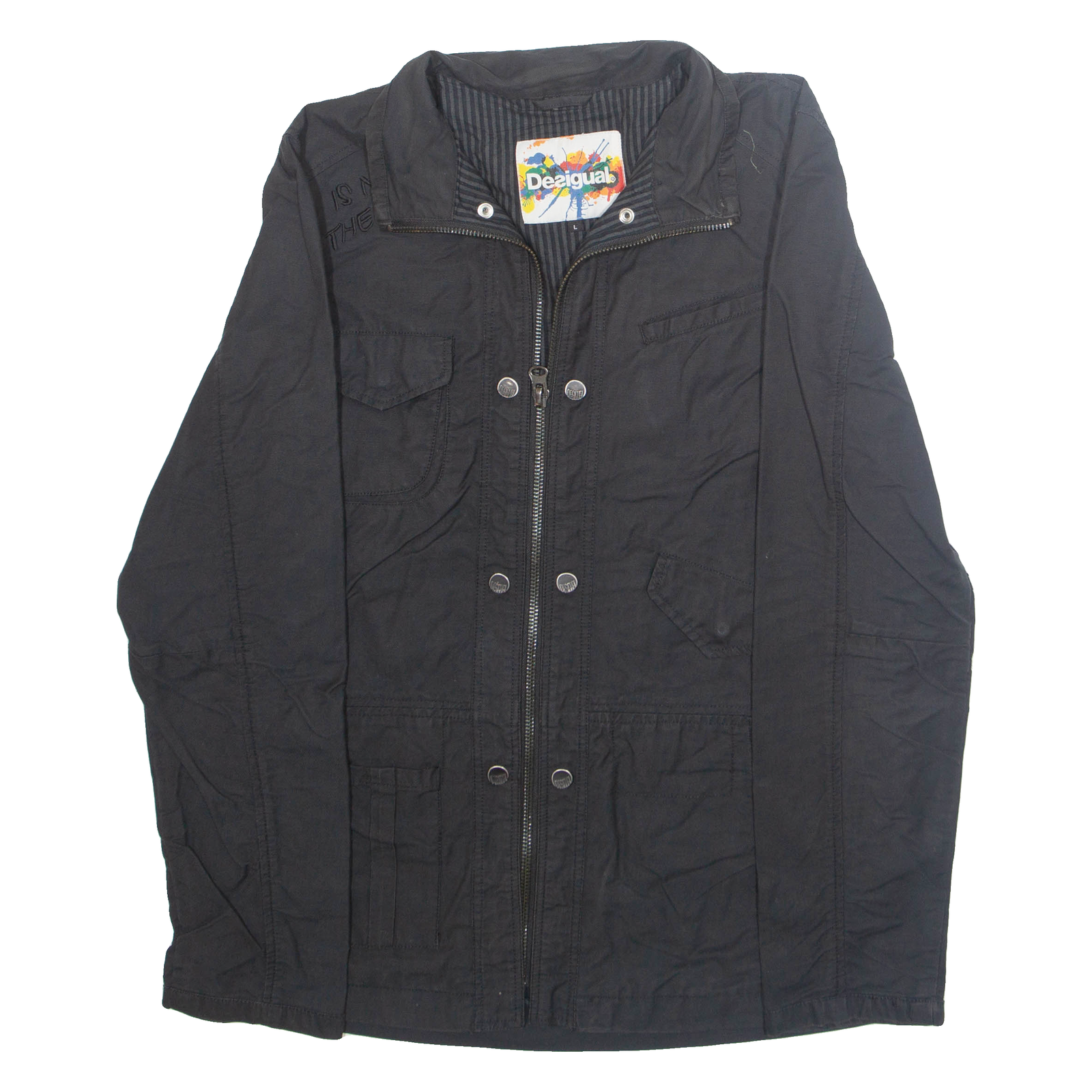 DESIGUAL Mens Jacket Black L Refurbished - N/A refurbished available on Cerqular