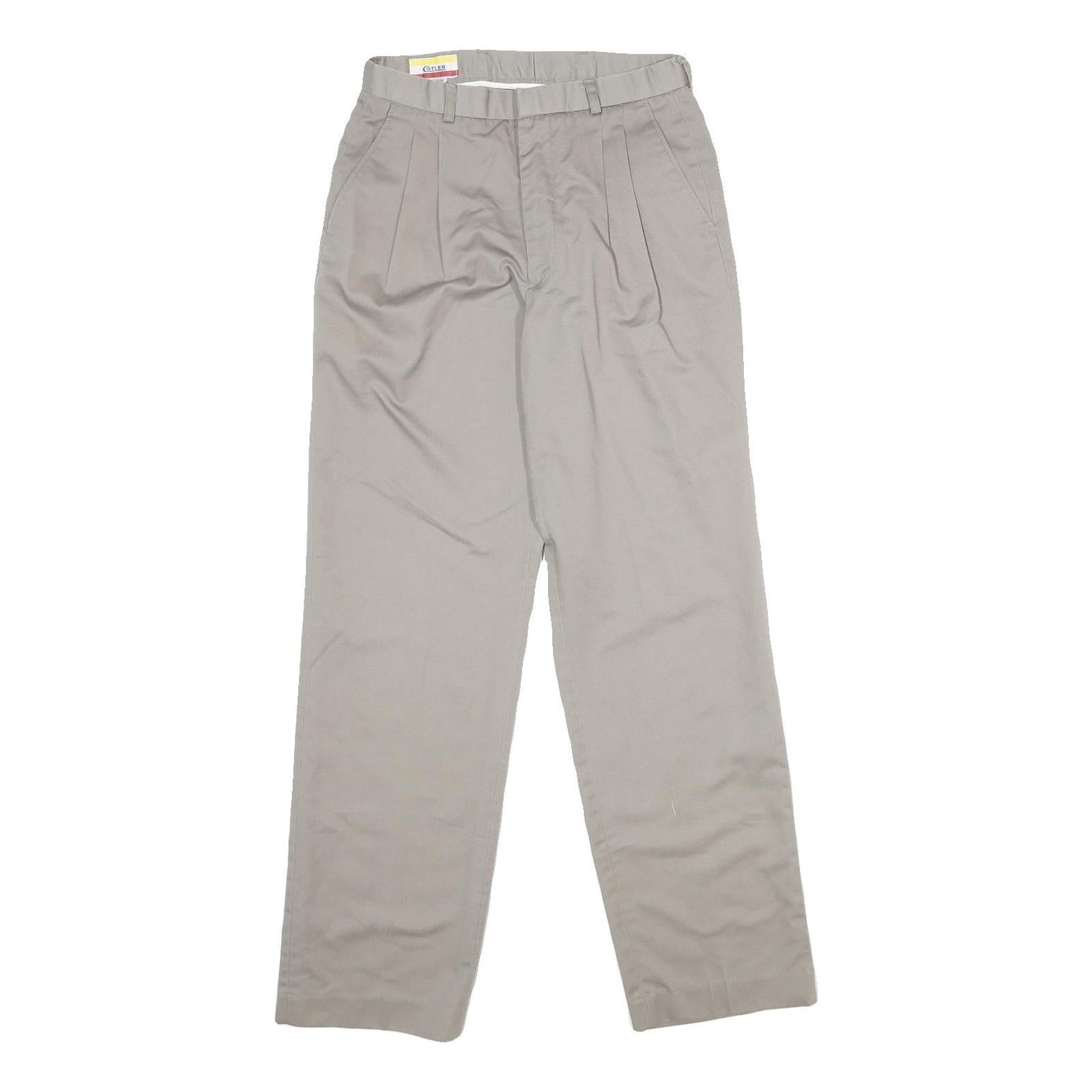 COTLER Mens Slim Beige Polyester Blend Trousers W29 L30 Zip Closure Smart Refurbished - N/A refurbished available on Cerqular