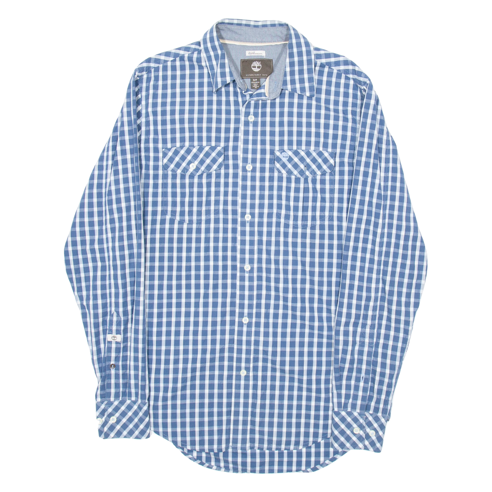 TIMBERLAND Mens Shirt Blue Check Long Sleeve S Refurbished - N/A refurbished available on Cerqular