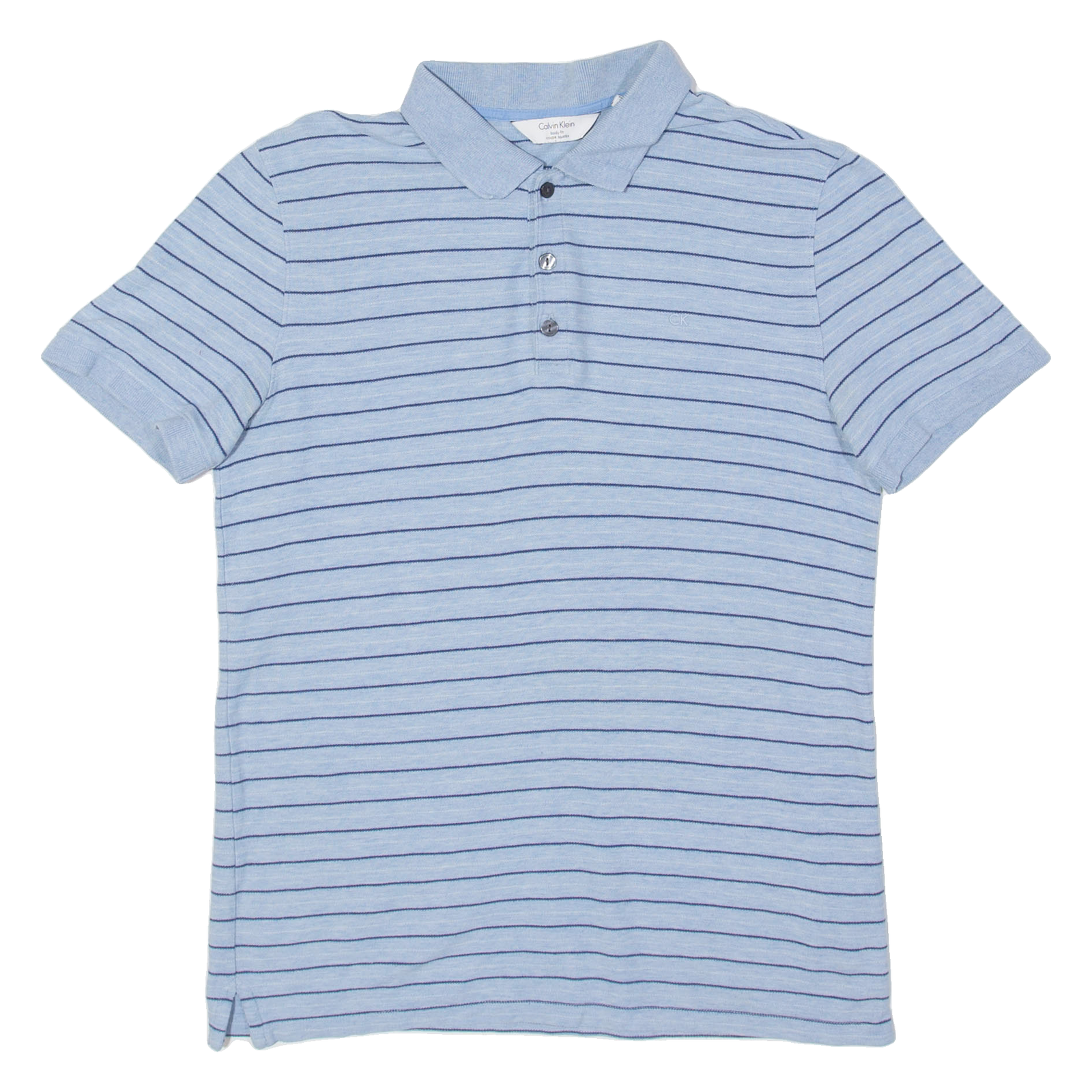 CALVIN KLEIN Body Fit Mens Polo Shirt Blue Striped S Refurbished - N/A refurbished available on Cerqular