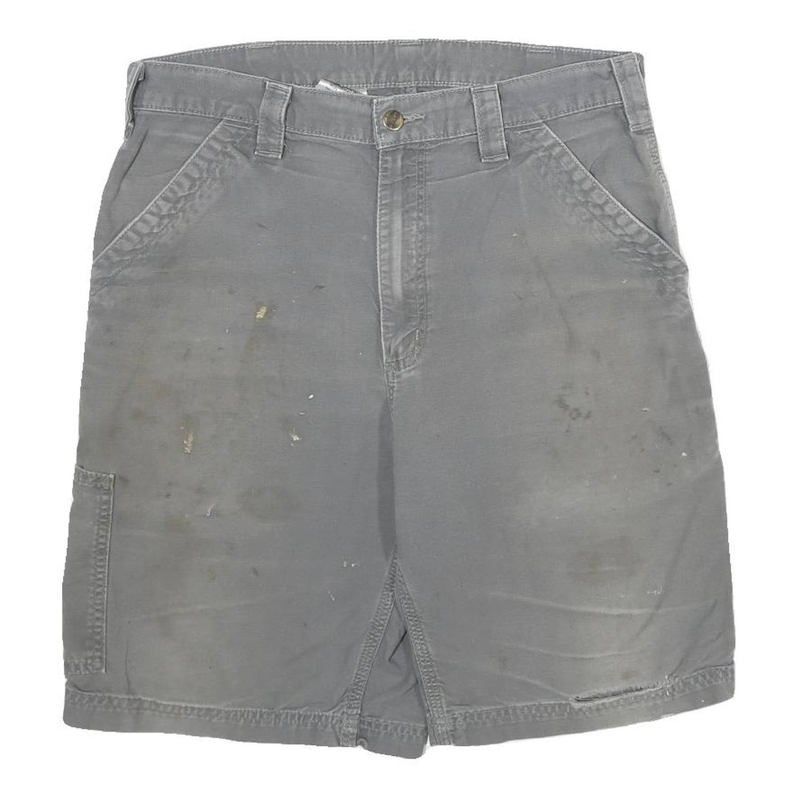 CARHARTT Mens Grey Cotton Casual Shorts L W34 Workwear Pockets Durable Refurbished - N/A refurbished available on Cerqular