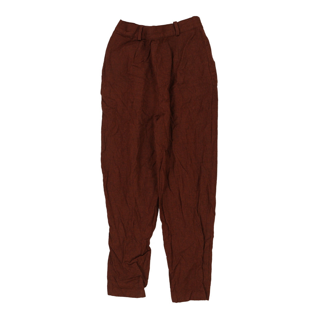 Unbranded Trousers - 24W UK 6 Brown Cotton Refurbished - Thrifted (note: this is a term often used to describe second- refurbished available on Cerqular