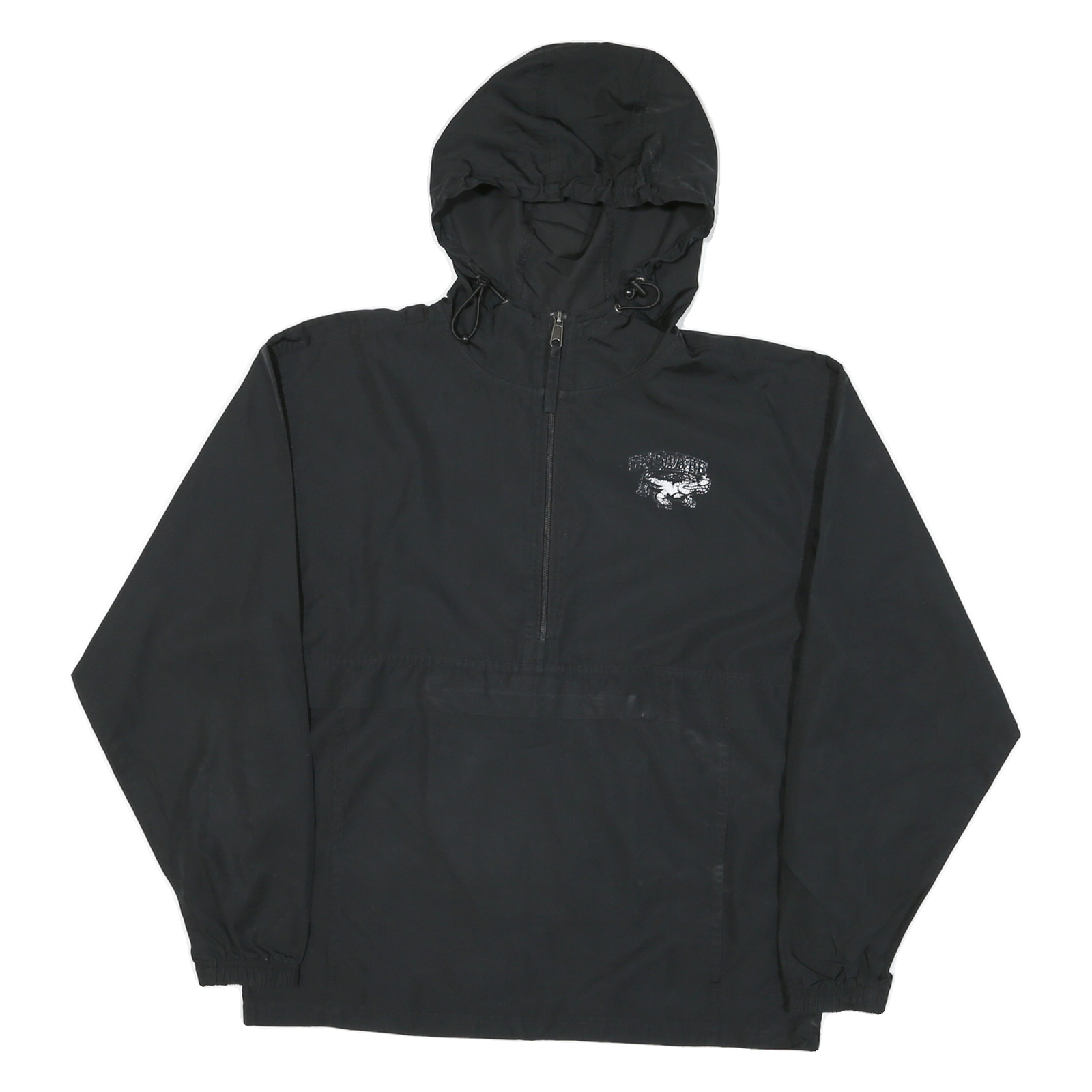 CHAMPION Mens Black Zip Hooded Outdoor Jacket S Polyester Blend Woven Plain Refurbished - N/A refurbished available on Cerqular