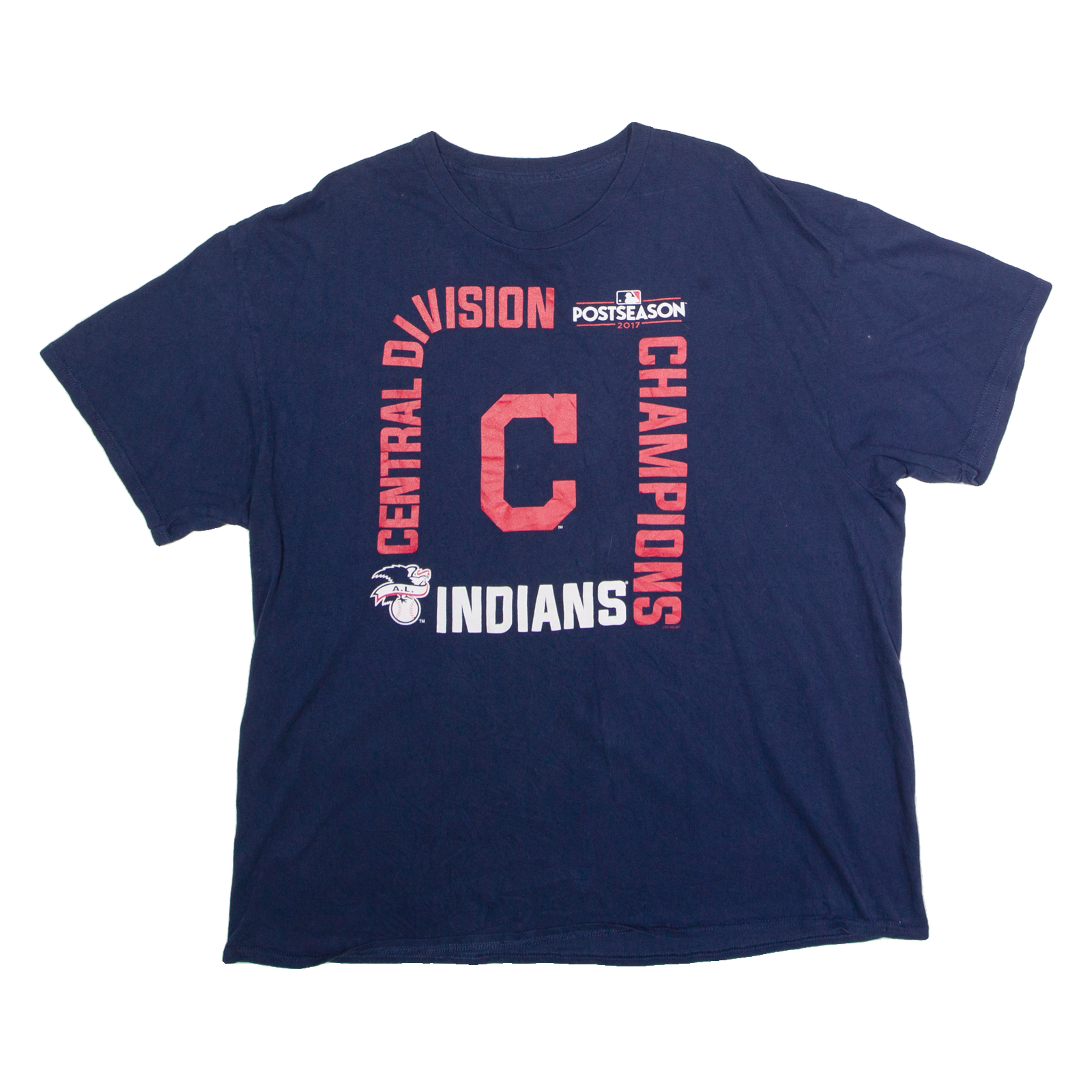 Cleveland Indians 2017 Central Division Champions Mens T-Shirt Blue USA XL Refurbished - N/A refurbished available on Cerqular