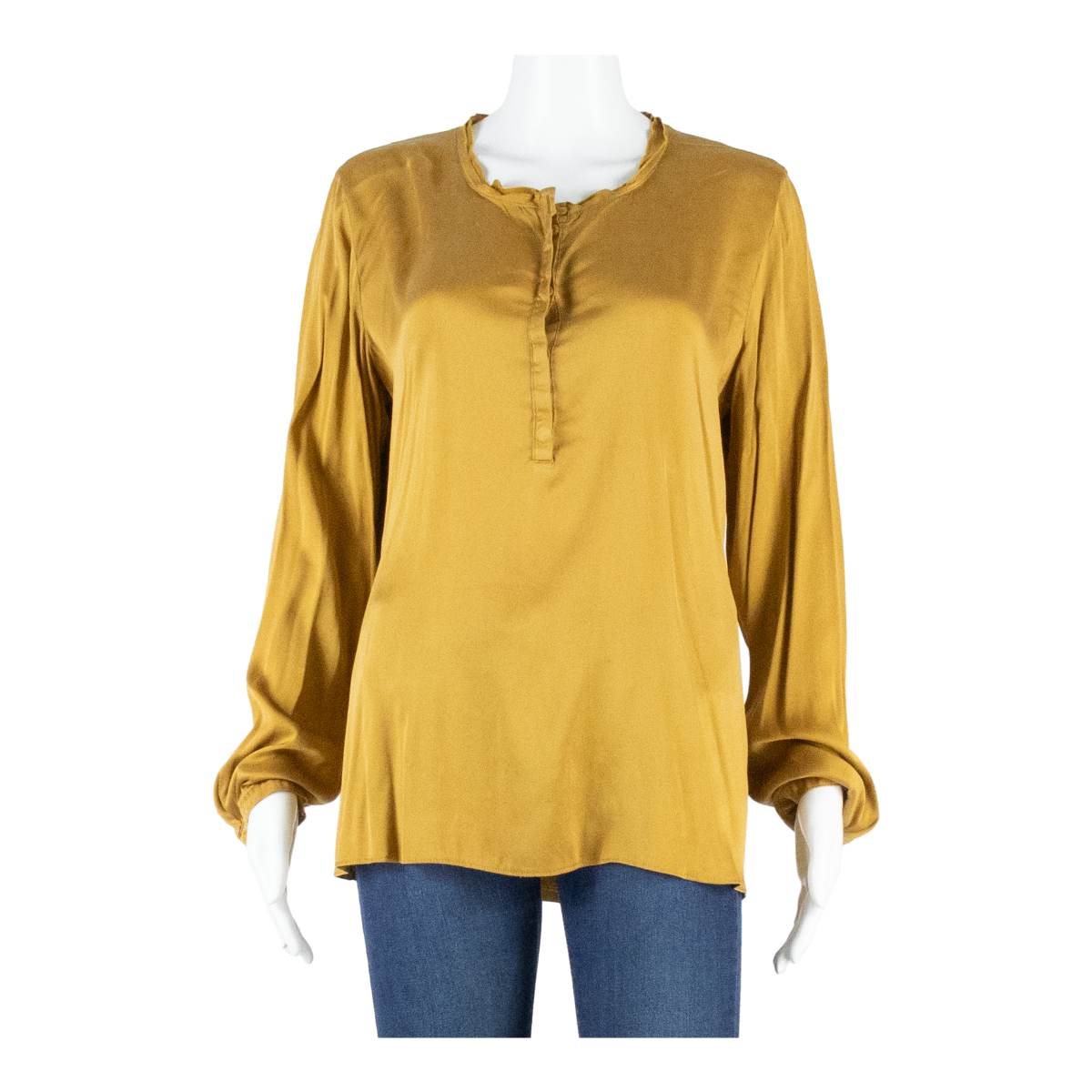 Womens Blouse Brown V-Neck Long Sleeve M Refurbished - N/A refurbished available on Cerqular