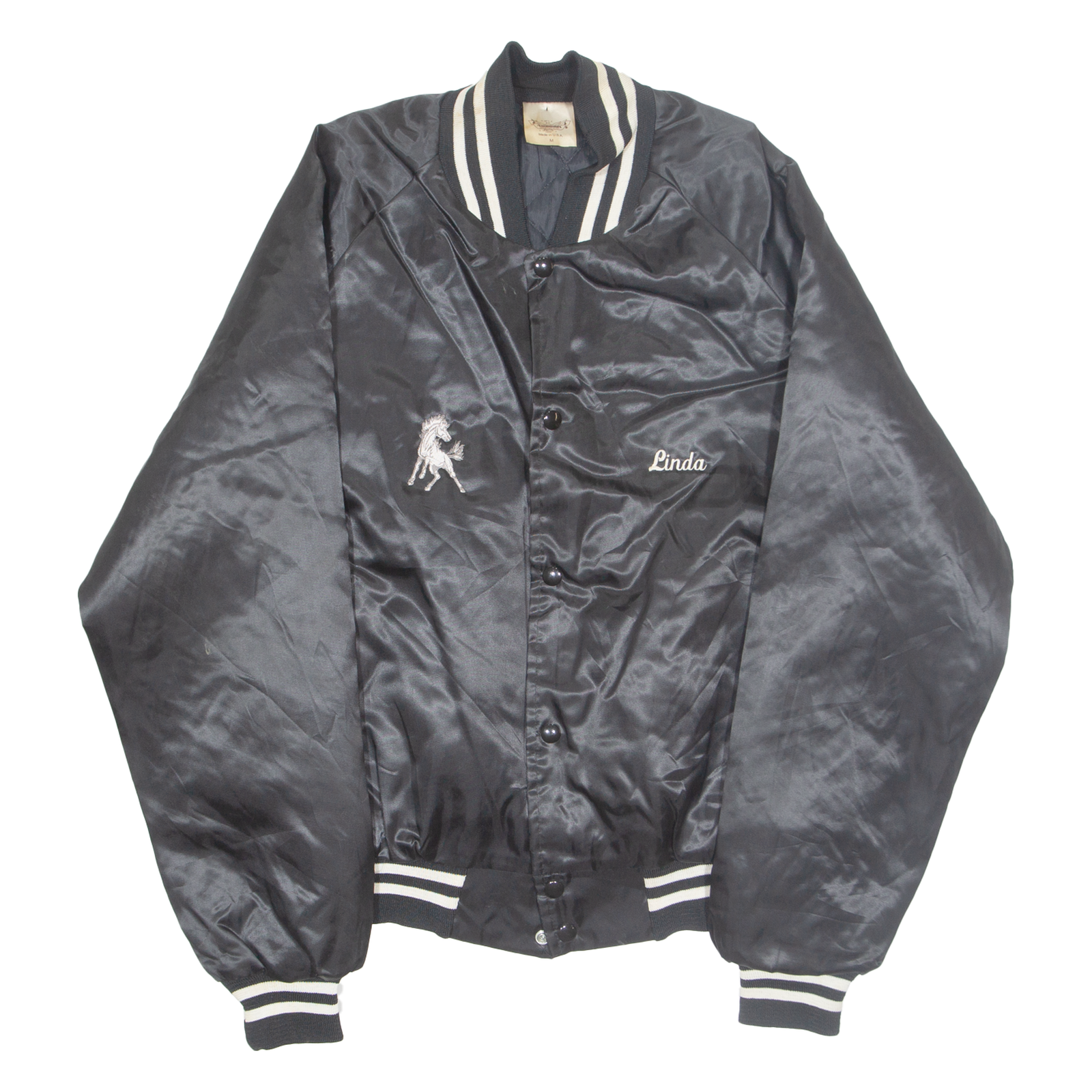 AUBURN Womens Varsity Jacket Black Nylon M Refurbished - N/A refurbished available on Cerqular