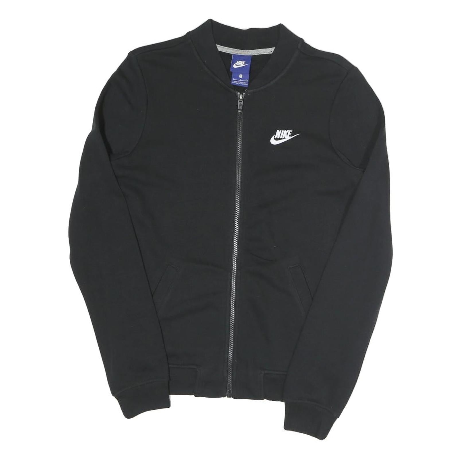 NIKE Mens Black Jacket S Cotton Blend Plain Zip Sportswear Casual Comfortable Refurbished - N/A refurbished available on Cerqular