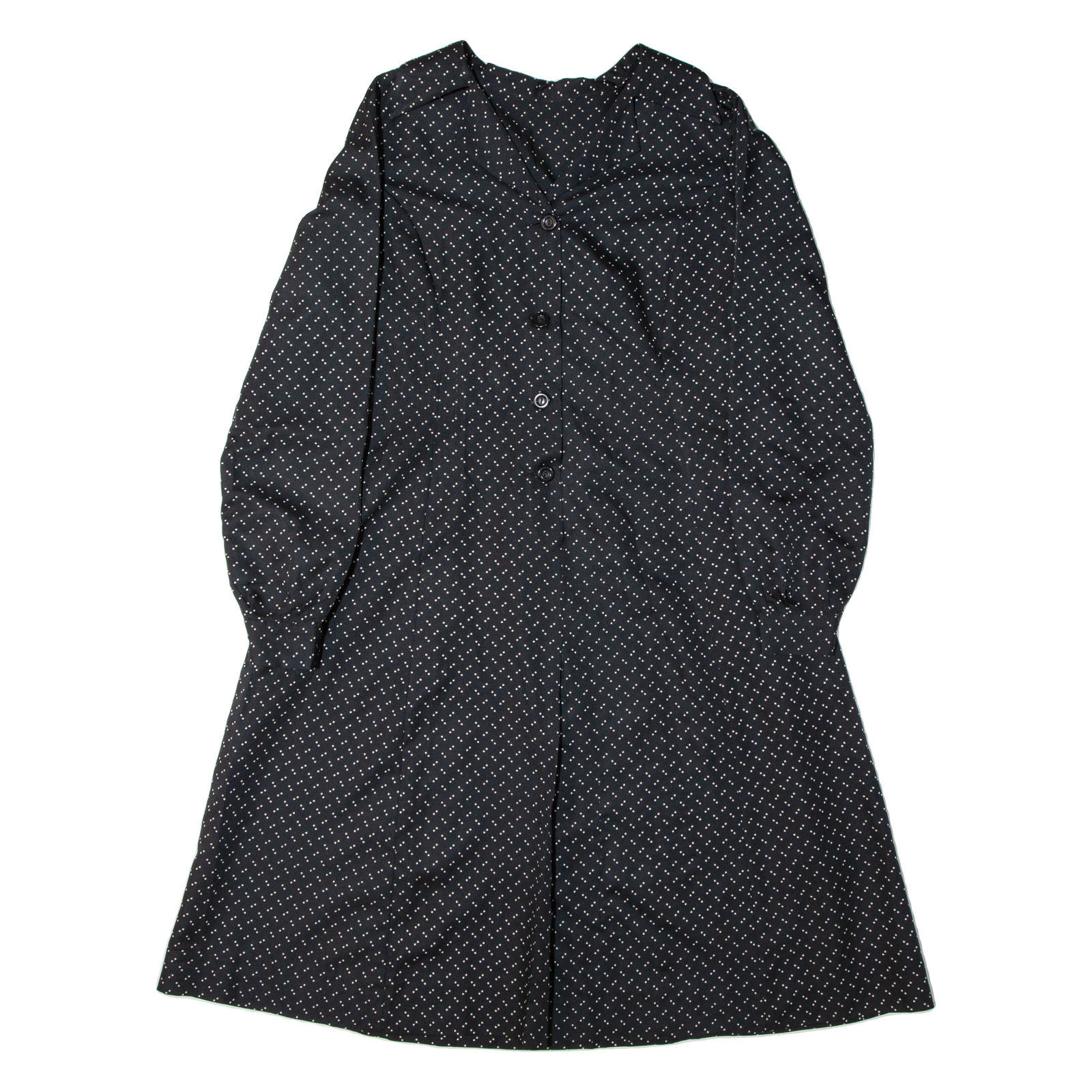 Womens A-Line Dress Black Spotted Long Sleeve Midi M Refurbished - N/A refurbished available on Cerqular