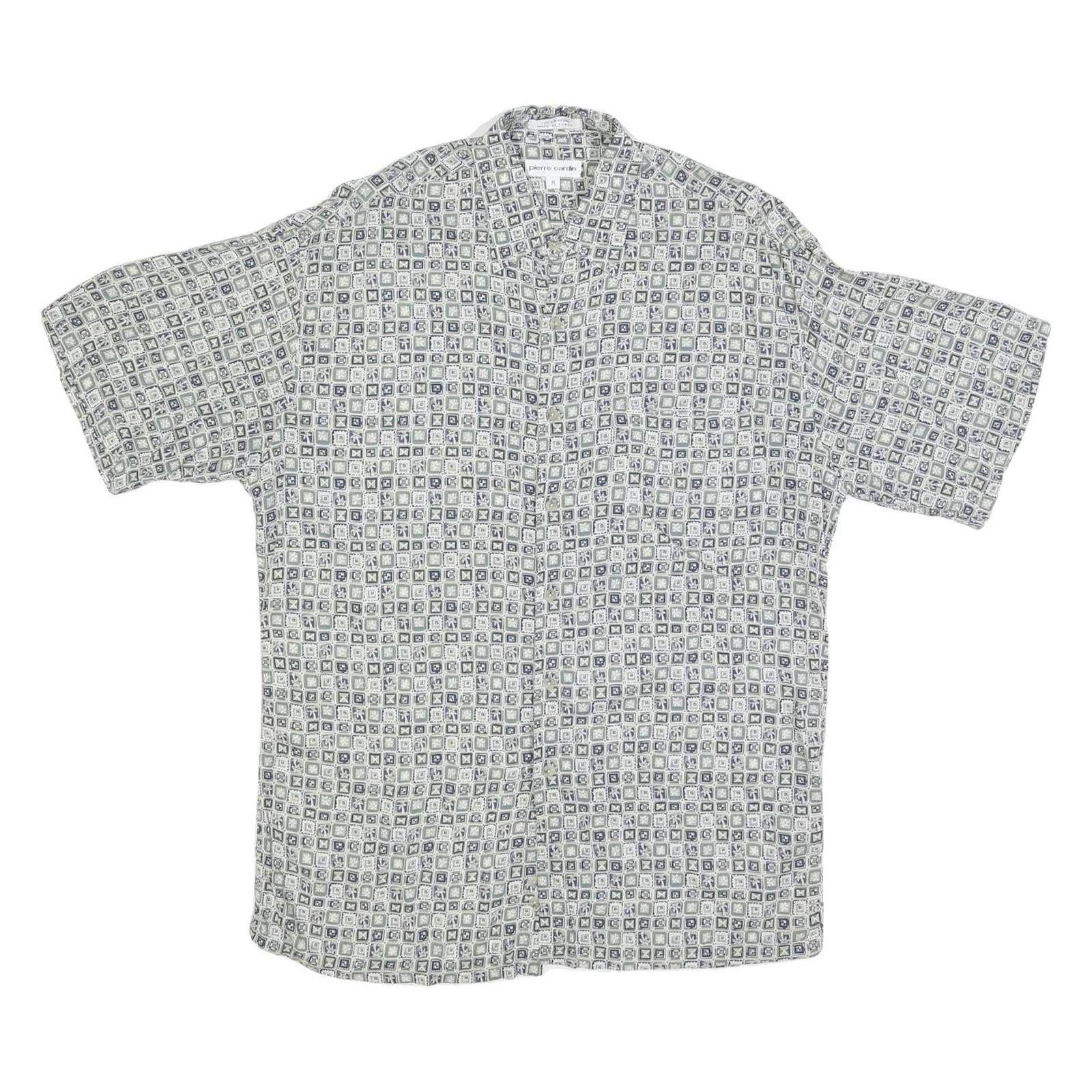 Buy PIERRE CARDIN Mens White & Grey Patterned Rayon Shirt M Short Sleeve Button Refurbished - $33.79 PIERRE CARDIN Mens White & Grey Patterned Rayon Shirt M Short Sleeve Button Refurbished - N/A refurbished available on Cerqular