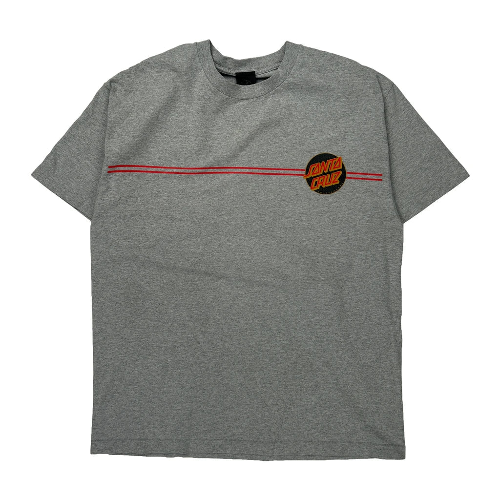 Santa Cruz T-Shirt - Medium Grey Cotton Refurbished - Thrifted (note: this is a term often used to describe second- refurbished available on Cerqular