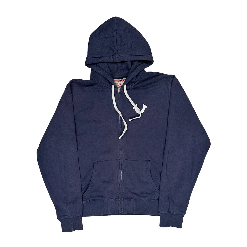 True Religion Hoodie - XL Navy Cotton Refurbished - Thrifted (note: this is a term often used to describe second- refurbished available on Cerqular
