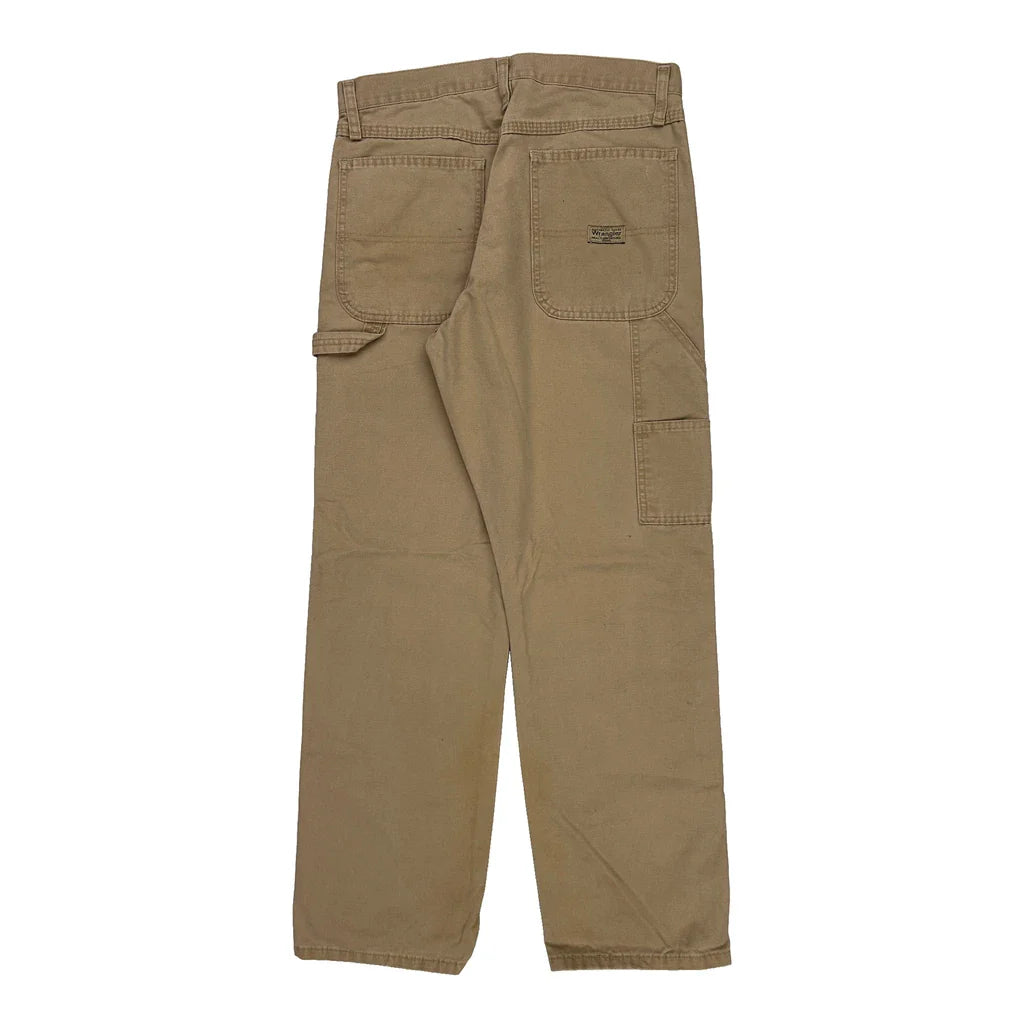 Wrangler Carpenter Trousers - 32W 31L Beige Cotton Blend Refurbished - Thrifted (note: this is a term often used to describe second- refurbished available on Cerqular