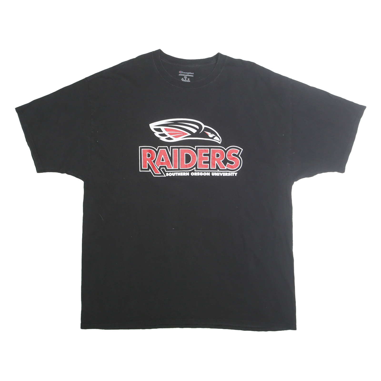CHAMPION Mens Black Raiders Graphic T-Shirt 2XL Short Sleeve Crew Neck Refurbished - N/A refurbished available on Cerqular