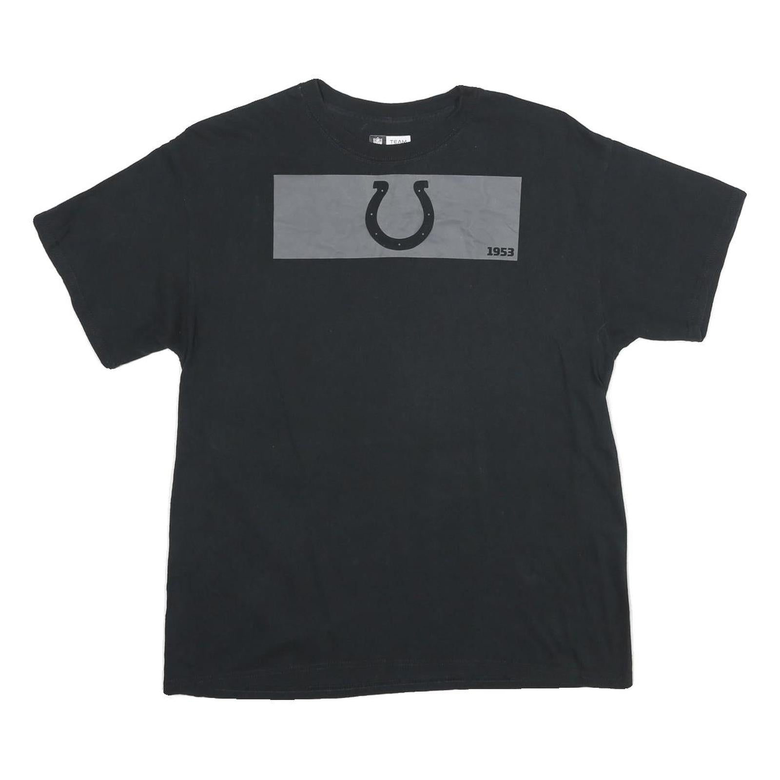 NFL Mens Black Graphic T-Shirt L Short Sleeve Crew Neck Cotton Casual Refurbished - N/A refurbished available on Cerqular