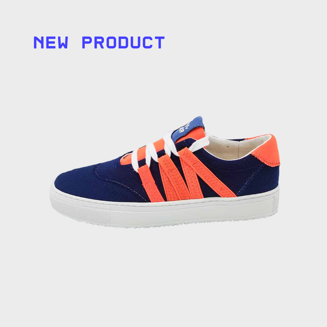 STARK Blue/Orange Phoenix Sneaker | Size: 37 Refurbished - VAER Upcycled Sneakers refurbished available on Cerqular